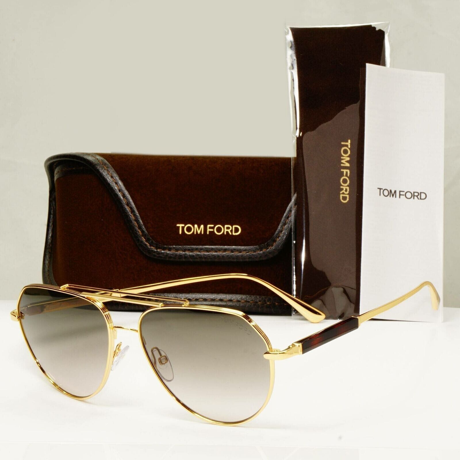 Tom Ford Sunglasses Gold Pilot Metal Brown Andes FT0670 TF 670 30B [b] 38157