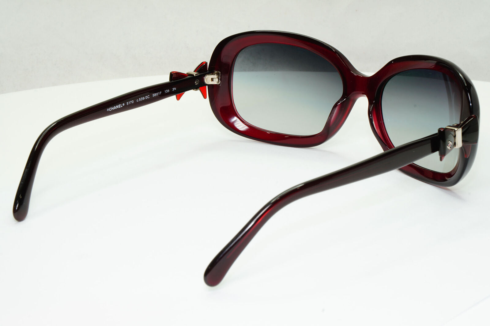 Chanel Bow Sunglasses Burgundy Red Grey Gradient 5170 c.539/3C 290323