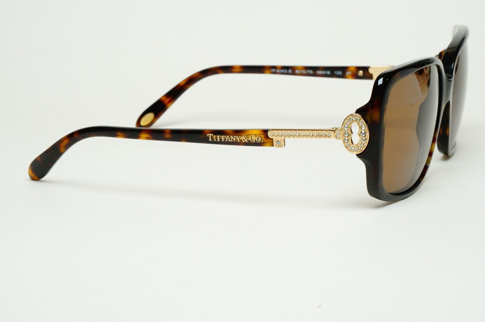 Tiffany & Co Sunglasses Keys Gold Crystal Square Brown TF 4043-B 8015/T5 180125