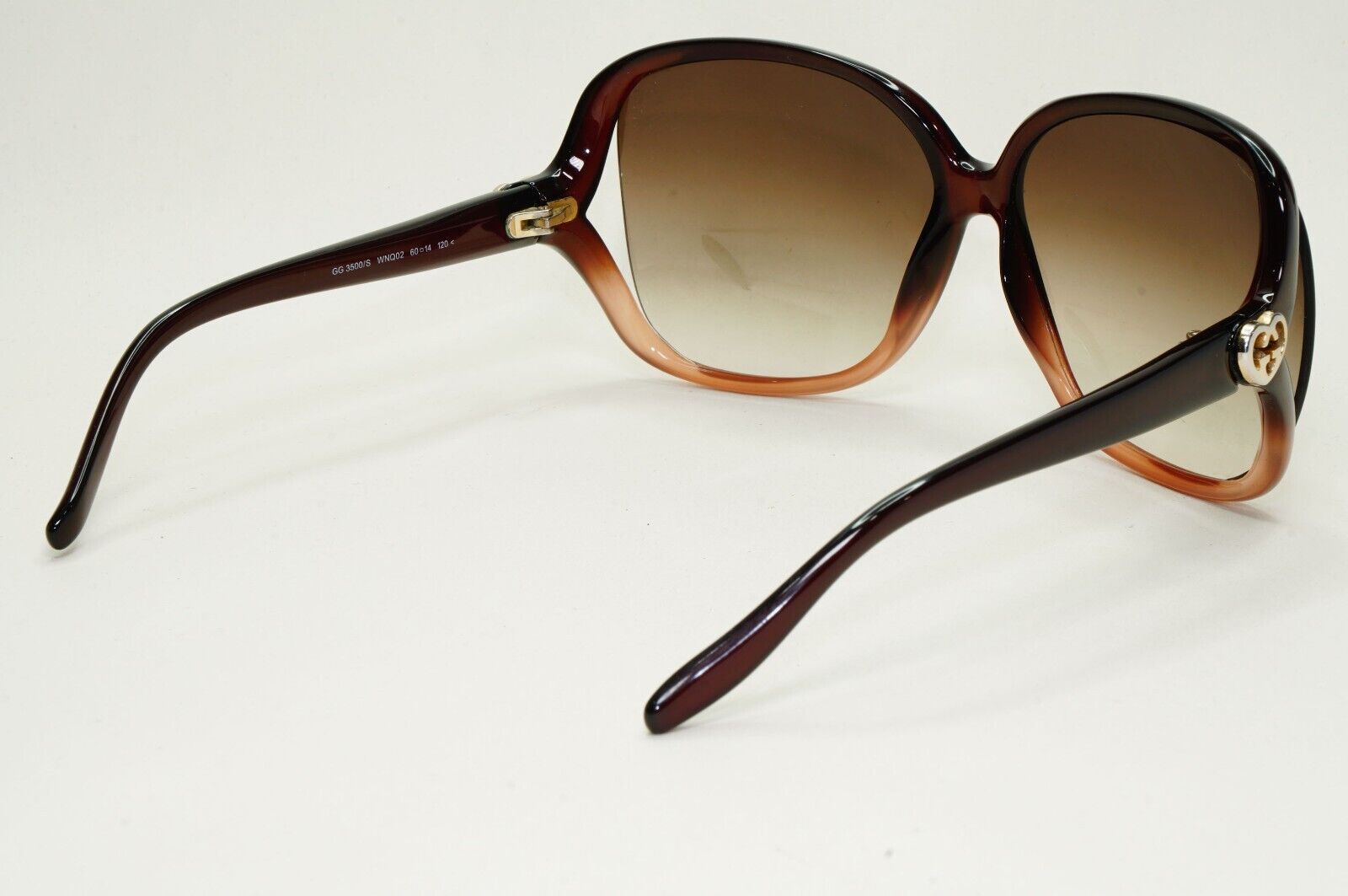 Gucci Sunglasses 2011 Vintage Gold Heart Brown Square GG 3500/S WNQ02 041124