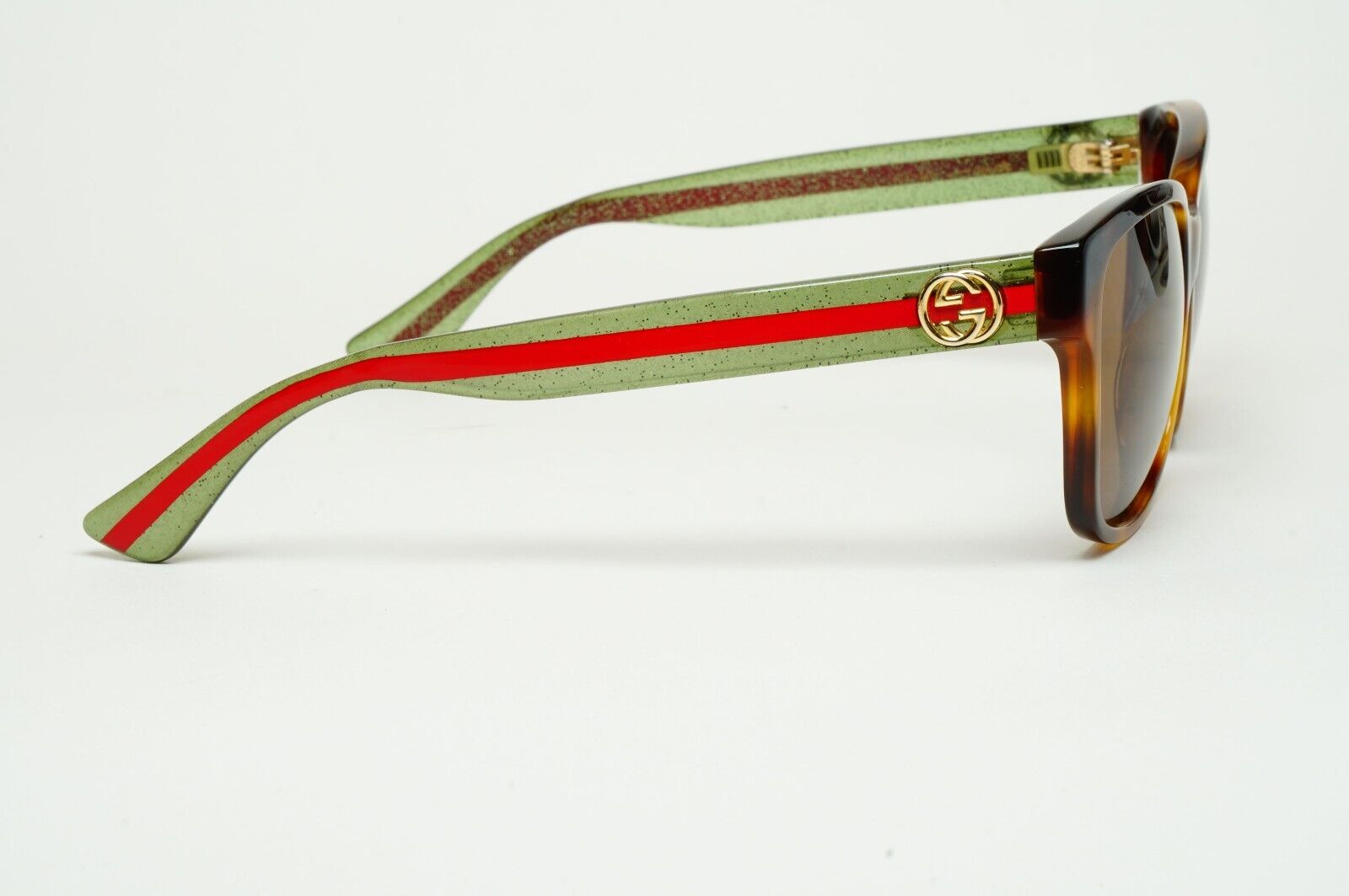 Gucci Sunglasses 2017 Brown Green Square Red Stripe GG0038O 002 54mm 100225
