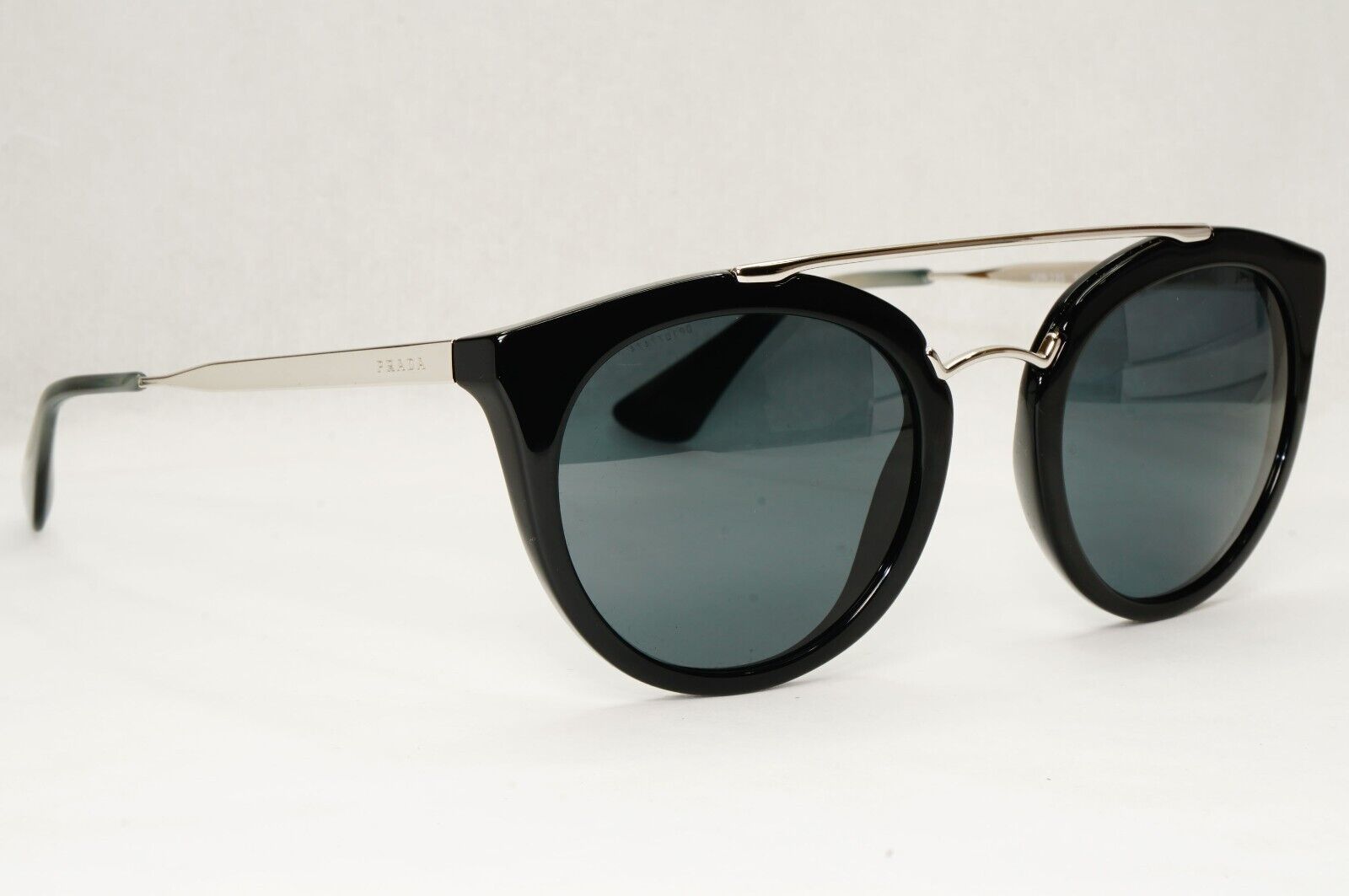 Prada Sunglasses Cinema Black Silver Grey Square PR23SS SPR 23S 1AB-1A1 52mm