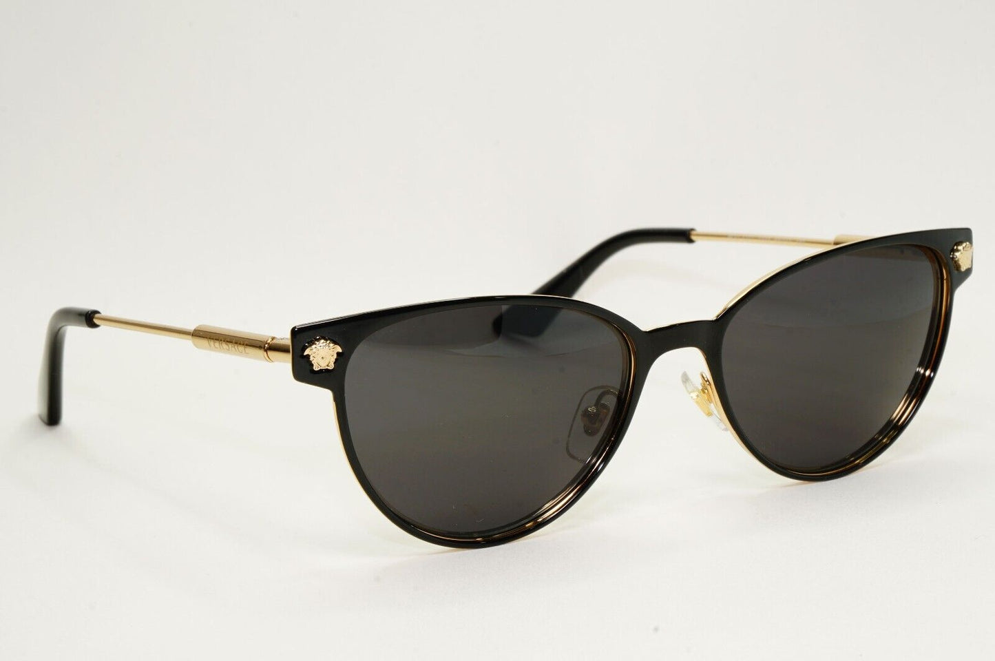 Versace Sunglasses Black Gold Medusa Metal Frame MOD VE 1277 1433 54mm