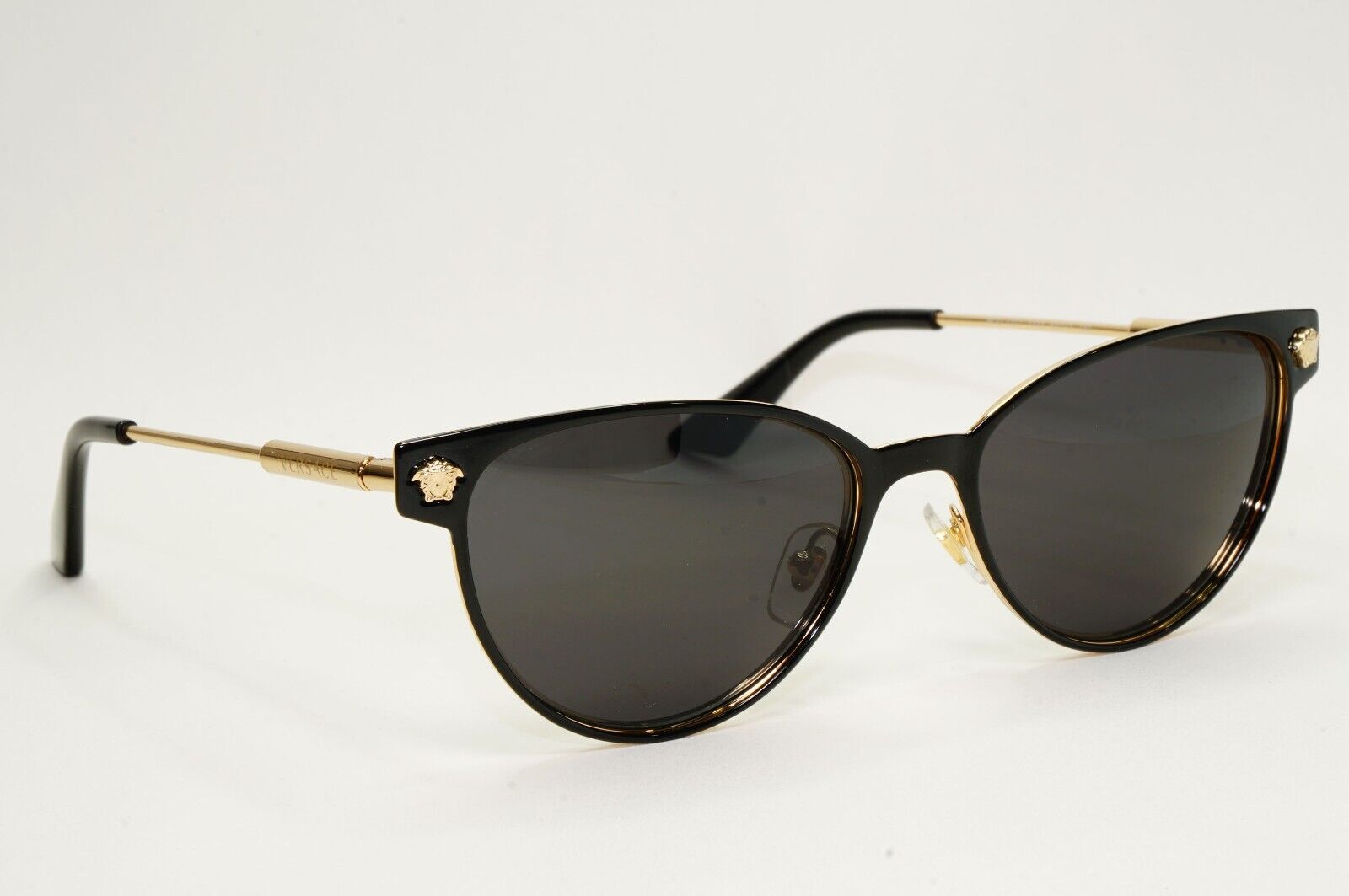 Versace Sunglasses Black Gold Medusa Metal Frame MOD VE 1277 1433 54mm