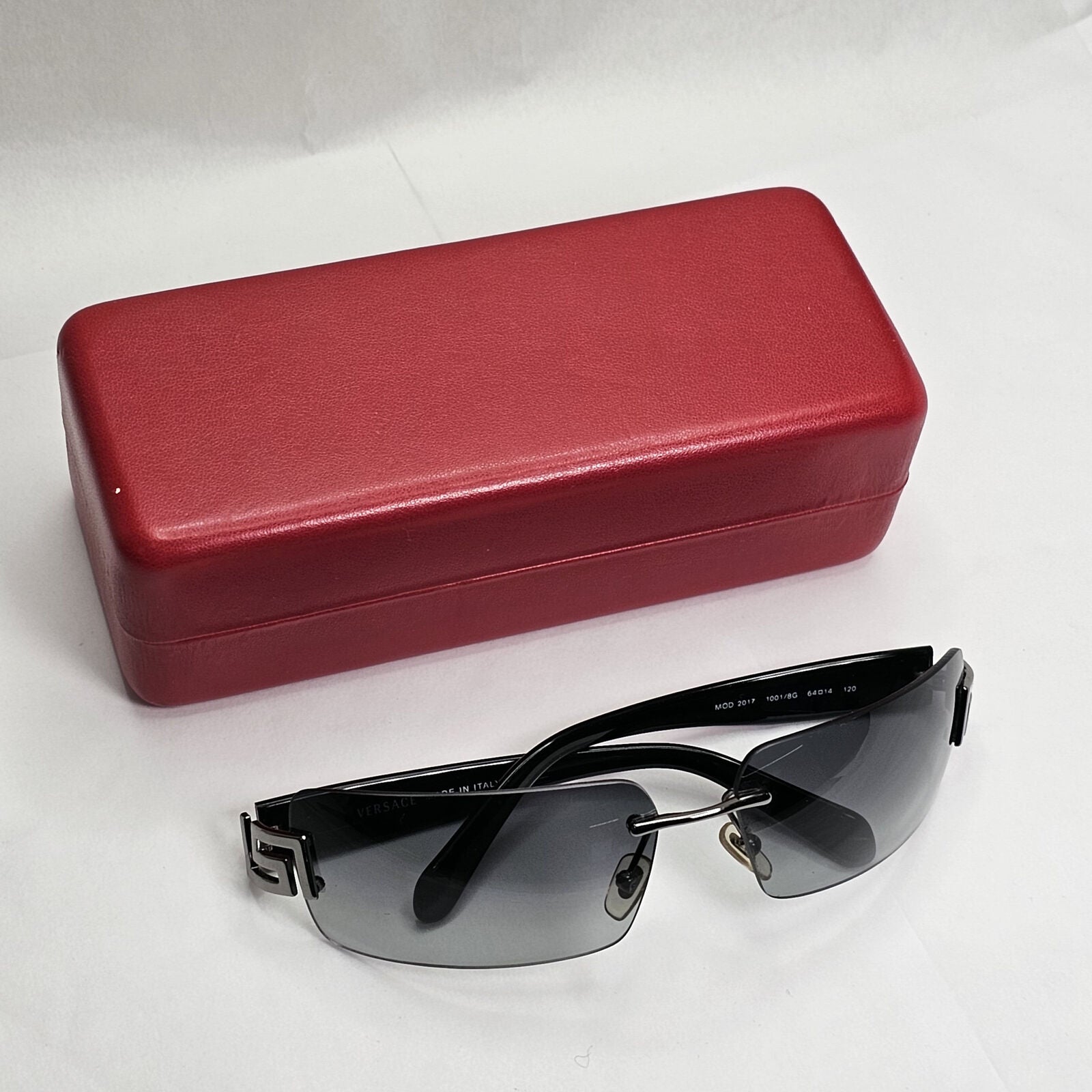 Versace Sunglasses 2004 Vintage Rimless Black Grey MOD 2017 1001/8G 180124