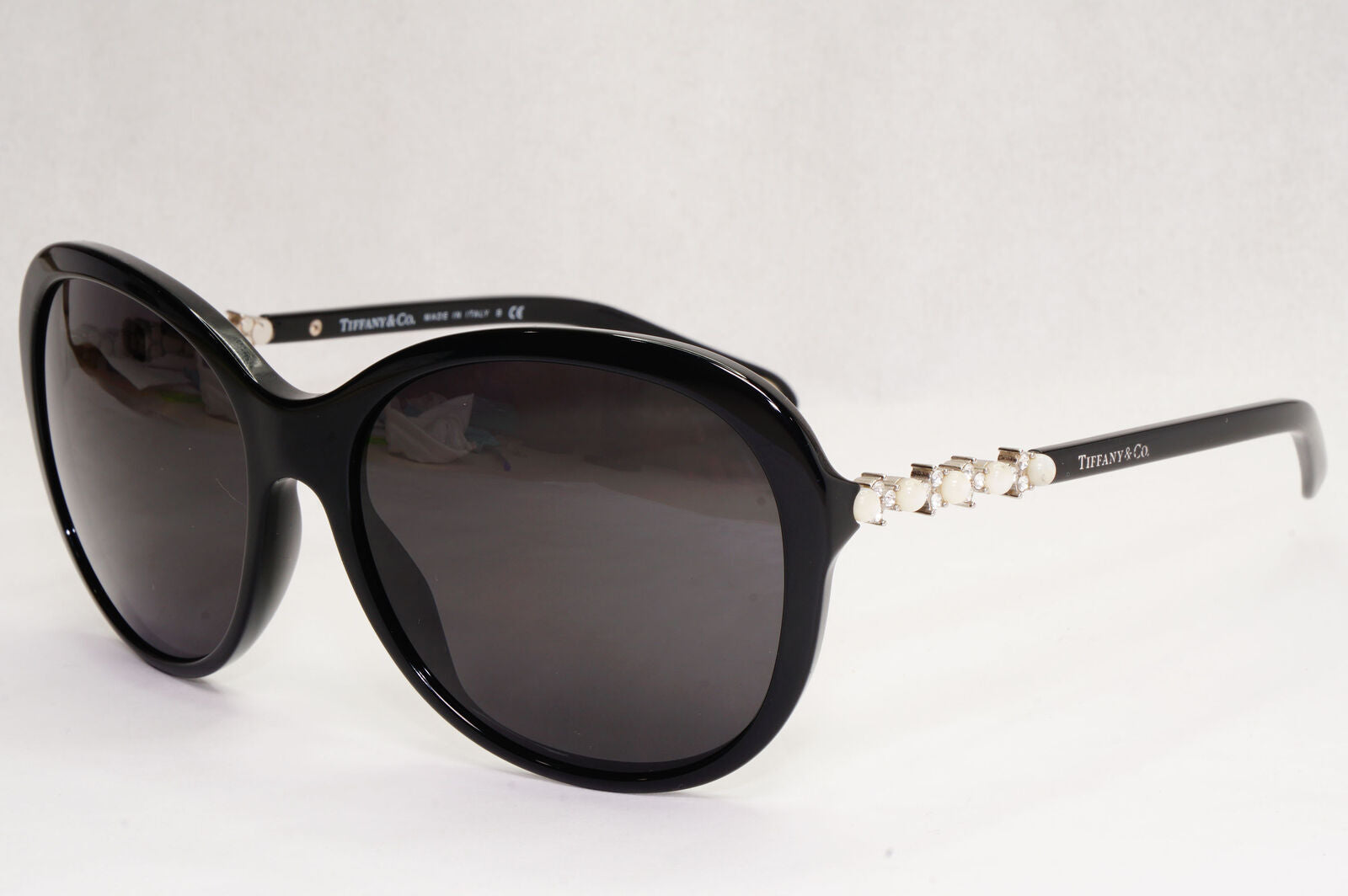 Tiffany & Co Sunglasses Black Pearl Crystal Silver TF 4104-H-B 8001/9S 050124