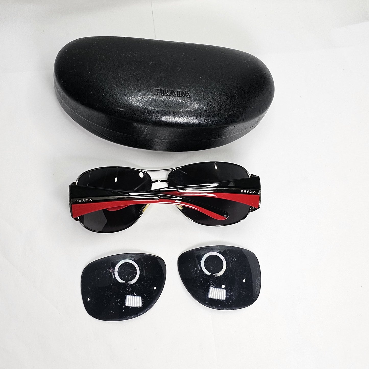 Prada Sunglasses 2006 Vintage Gunmetal Black Pilot PR75GS SPR 75G 5AV-1A1 180124