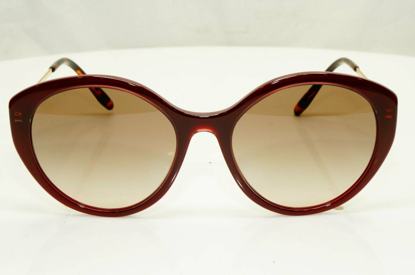 Prada Red Gold Sunglasses Burgundy Bordo Maroon Large Oversized SPR 18X UAN-3D0