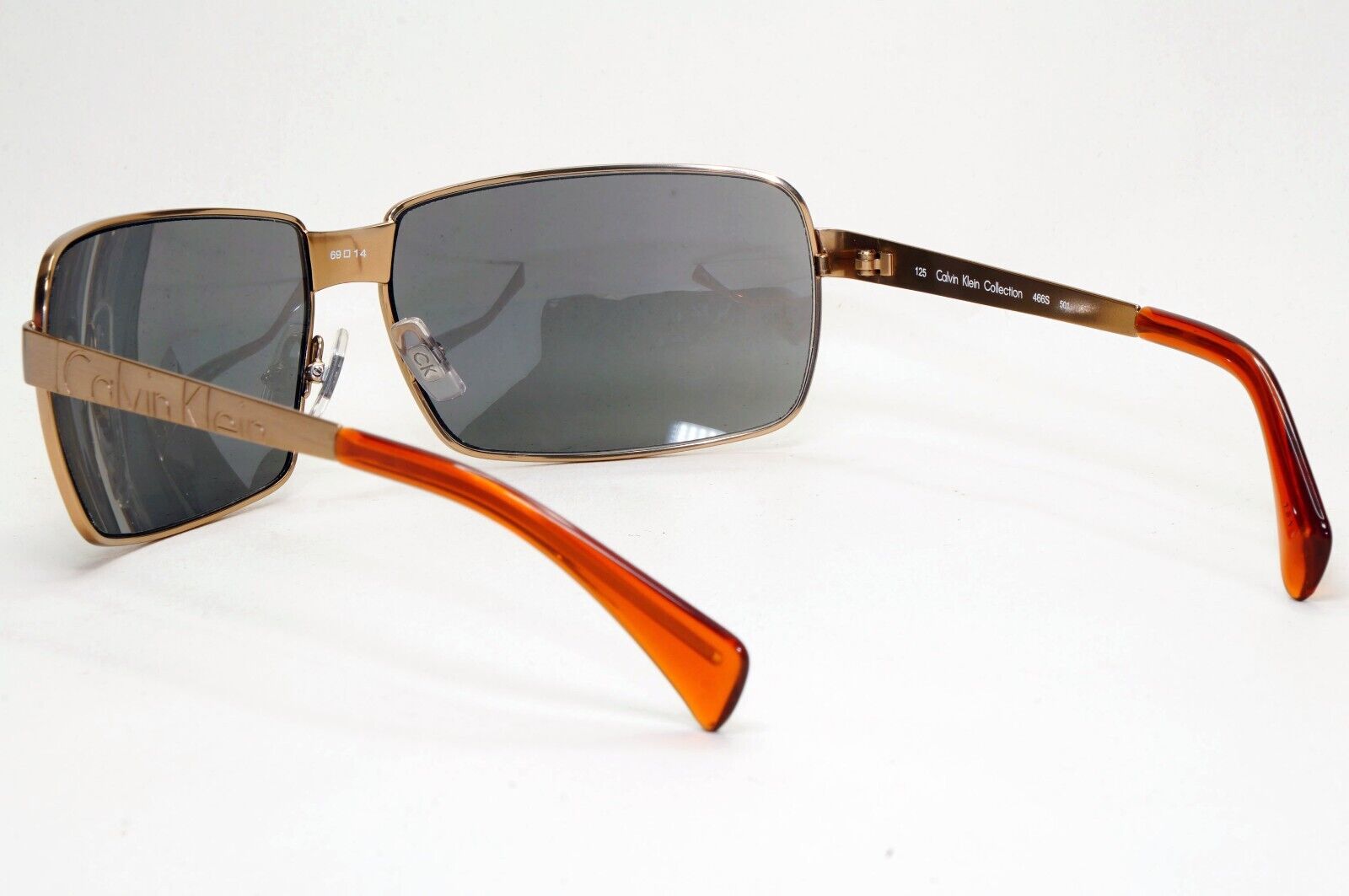 Calvin Klein Sunglasses 2005 Vintage Bronze Grey Metal Wrap 466S 501 121124