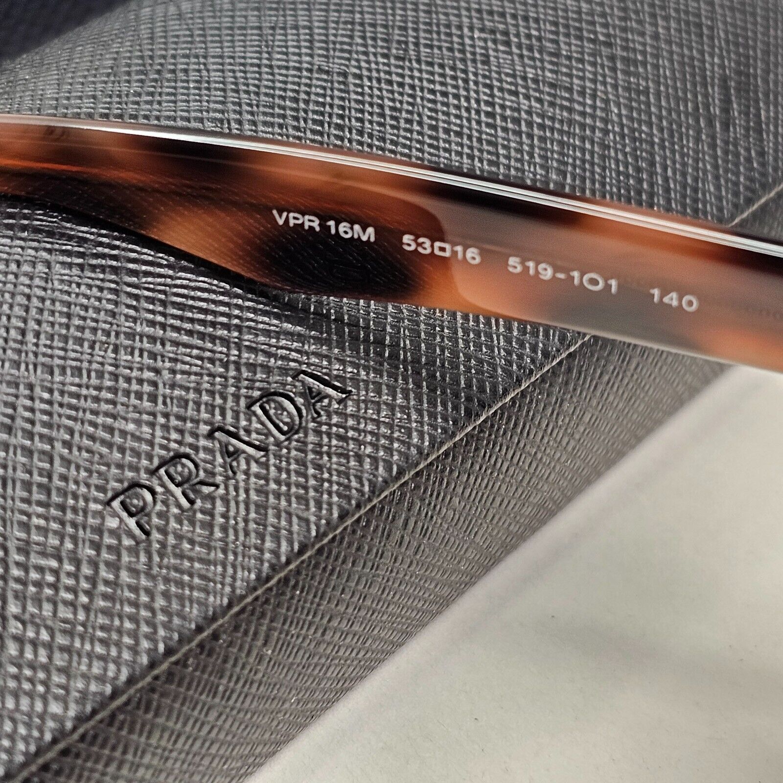 Prada Sunglasses Brown Tortoiseshell Rectangle PR16MV VPR 16M 519-1O1 53mm