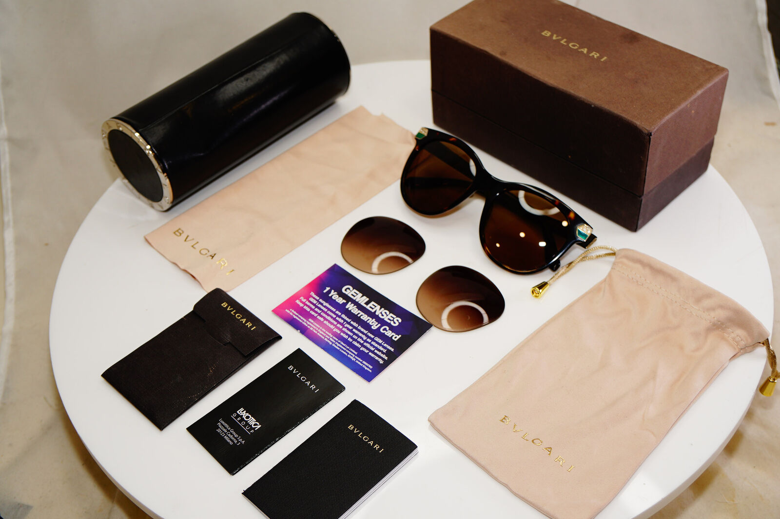 Authentic BVLGARI Womens Boxed Vintage Sunglasses CRYSTAL 8134 504/13 28297