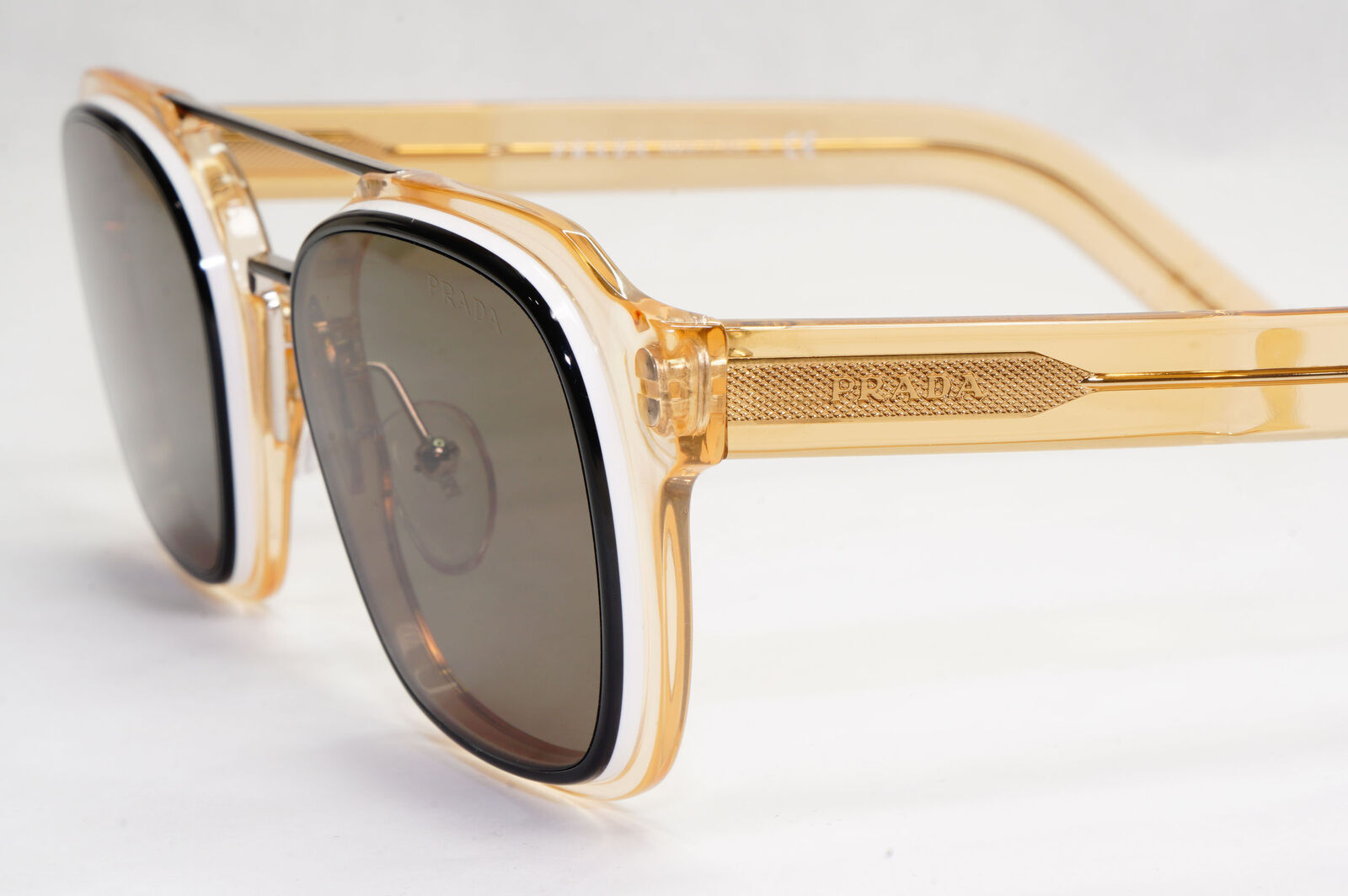 Prada Sunglasses Honey Transparent Caramel Naviator PR07WS SPR 07W 05L-5G1 50mm