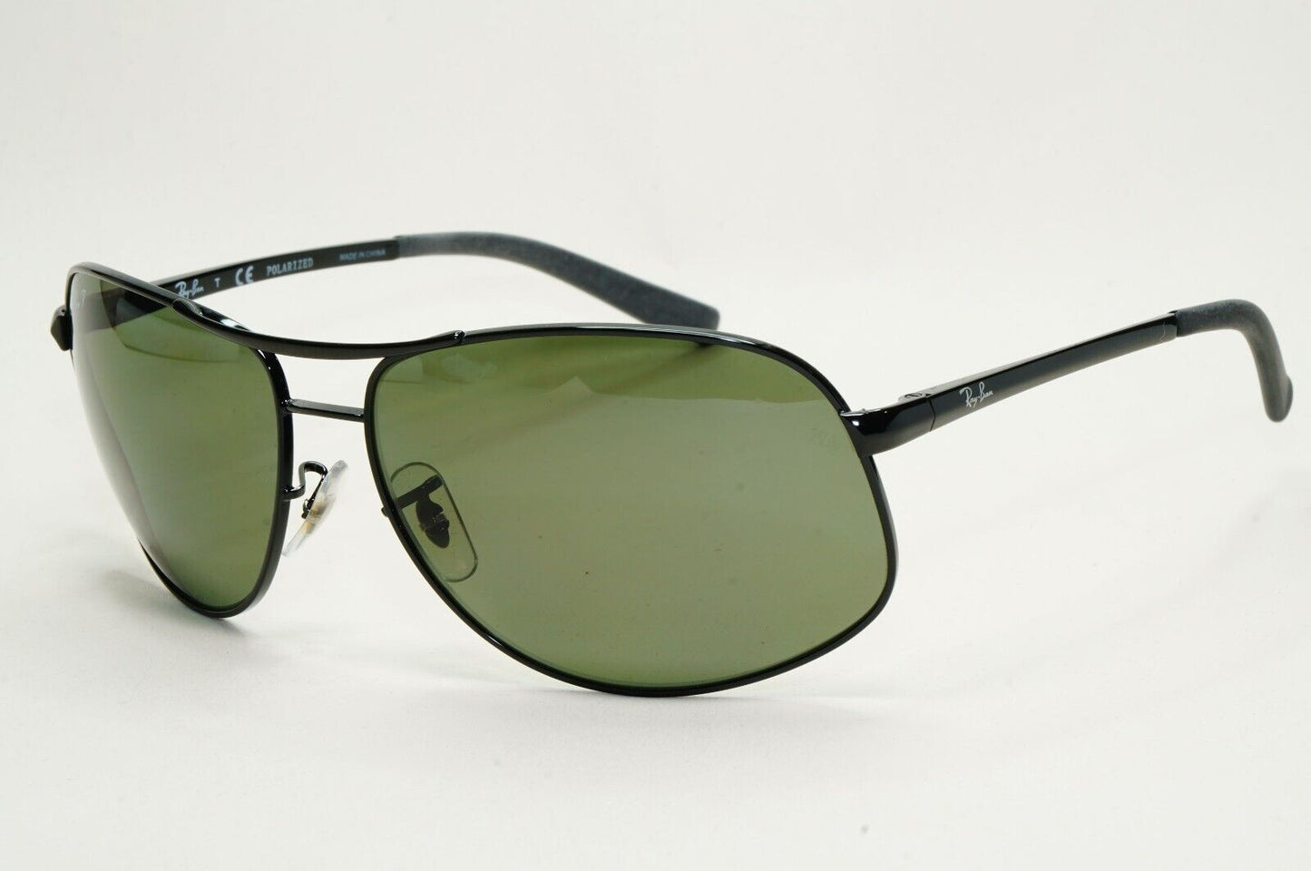 Ray-Ban Sunglasses 2013 Vintage Polarised Black Green Wrap Pilot RB 3387 64mm