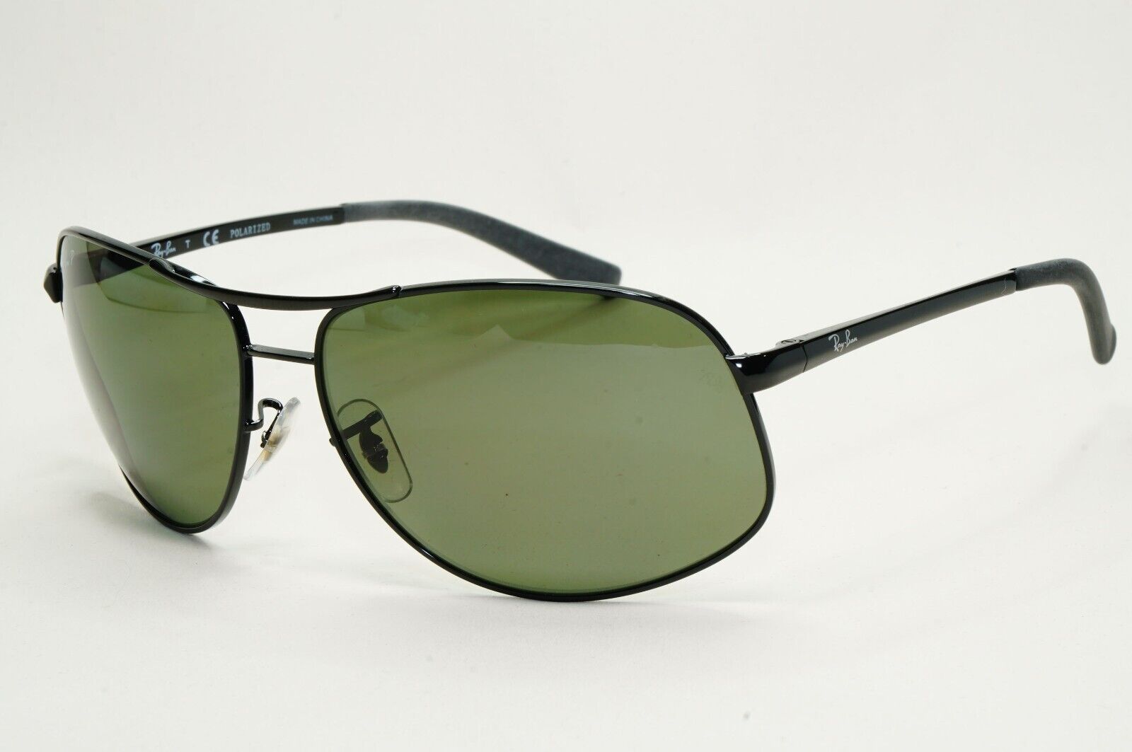 Ray-Ban Sunglasses 2013 Vintage Polarised Black Green Wrap Pilot RB 3387 64mm