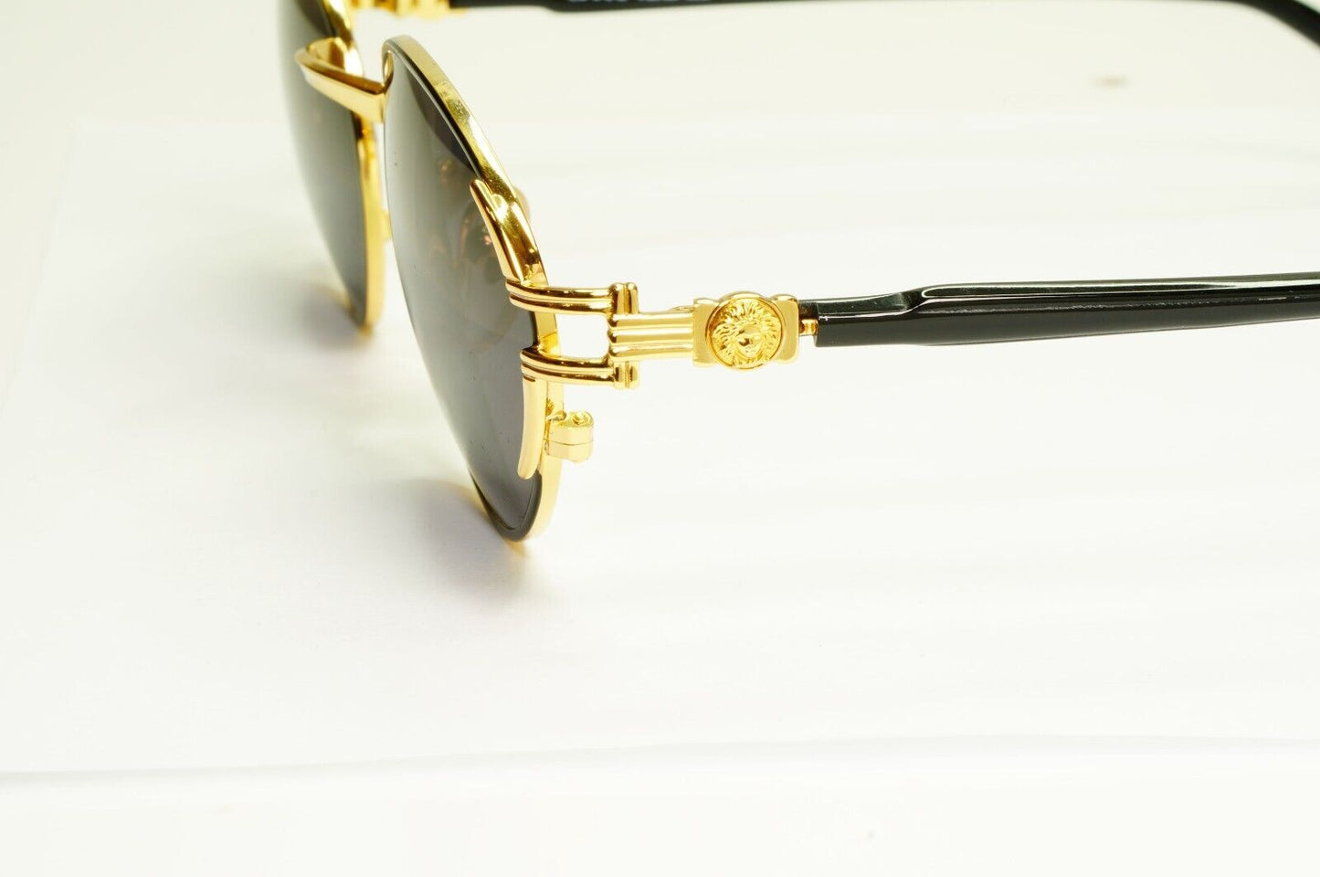 Gianni Versace 1995 Vintage Sunglasses Gold Medusa Black MOD G23 COL 18L