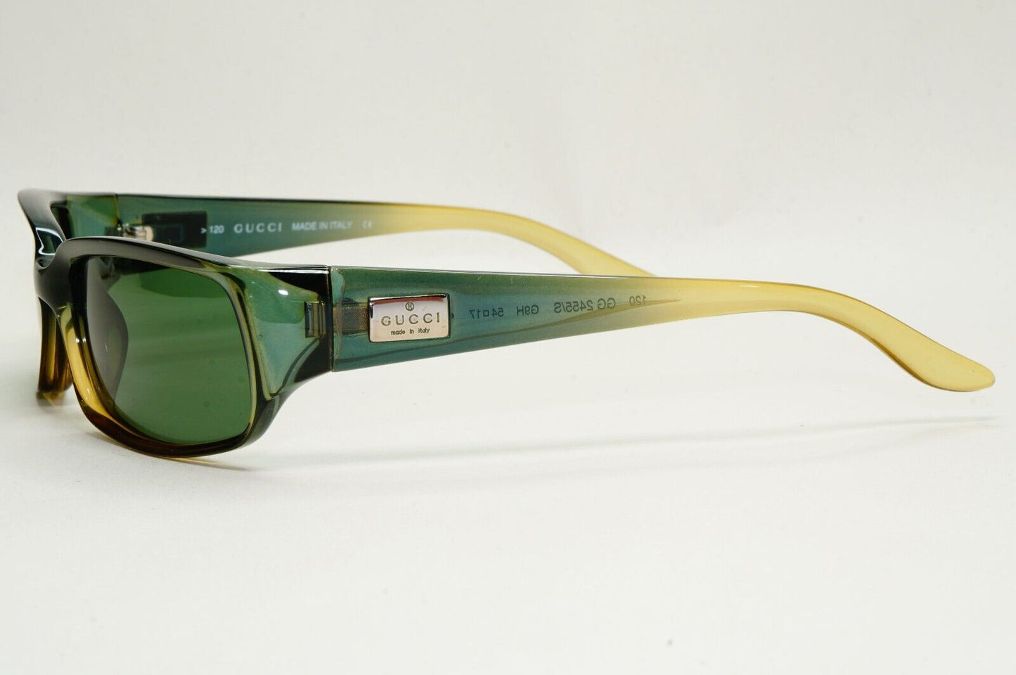 Gucci Sunglasses 1999 Vintage Green Transparent Rectangle GG 2455/S G9H 141024