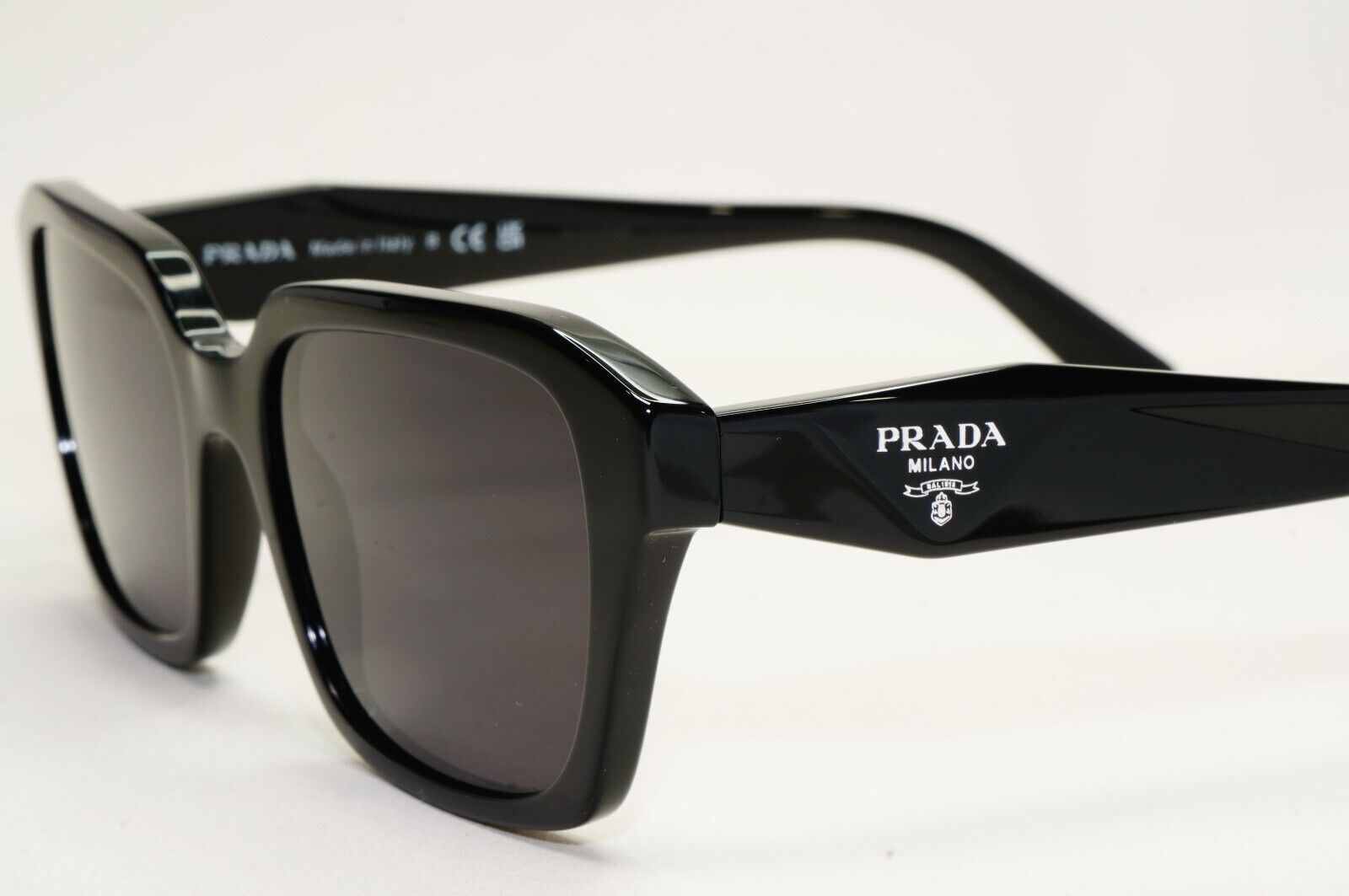 Prada Sunglasses Symbole Glossy Black Square PR14ZV VPR 14Z 1AB-1O1 52mm