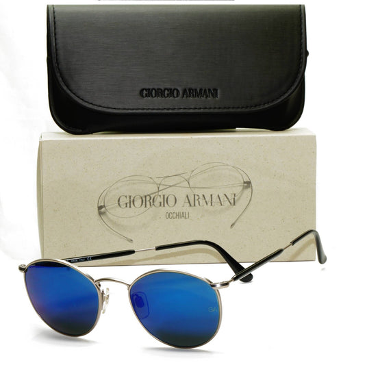 Giorgio Armani 1997 Vintage Sunglasses Blue Mirror Glass Silver 627 815/35 51mm