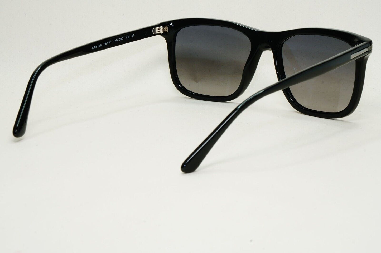 Prada Sunglasses Black Grey Polarized Glass Lens Square PR18WS SPR 18W 1AB-09G