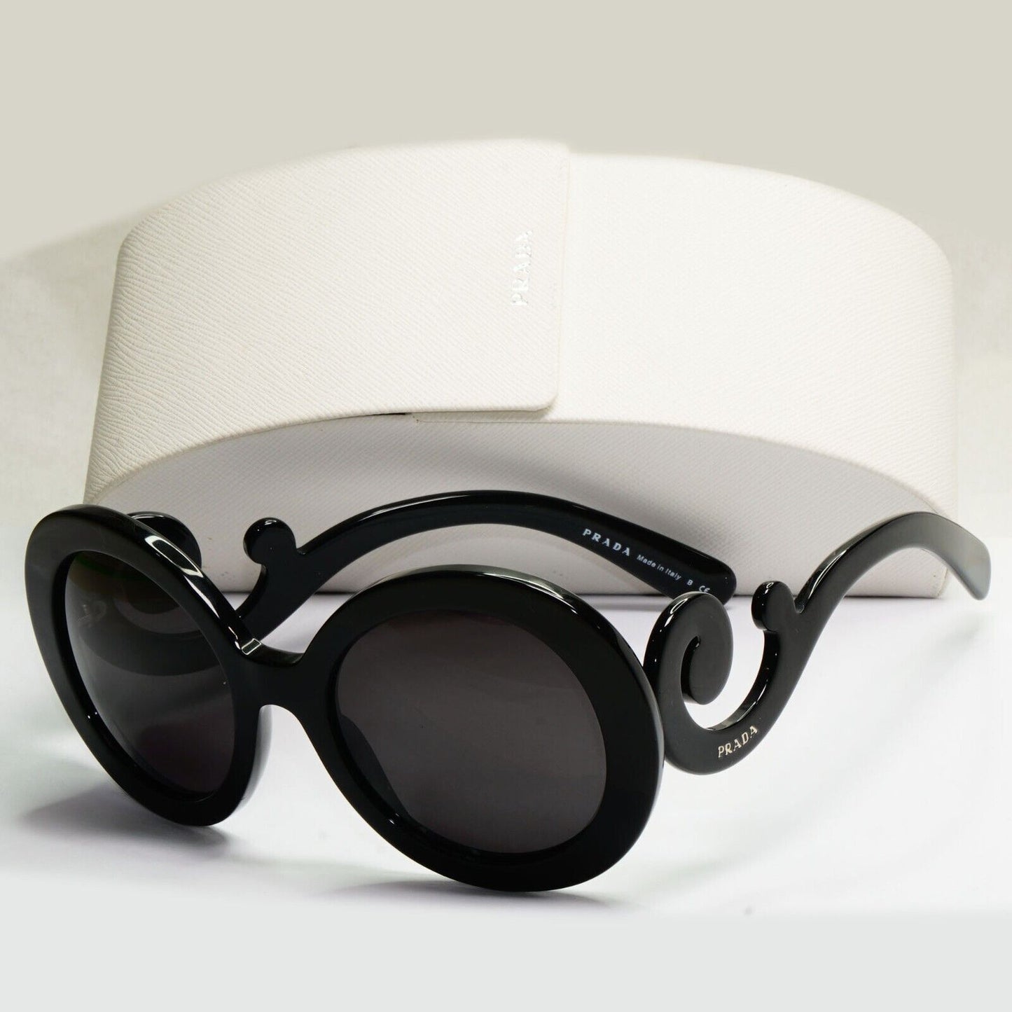 Prada Sunglasses Baroque Swirl Round Black PR27NS SPR 27N 1AB-3M1 180324
