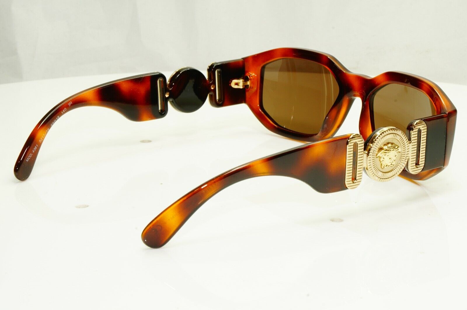 Versace Gold Medusa Brown Rectangle Mens Womens Sunglasses MOD 4361 5217/73