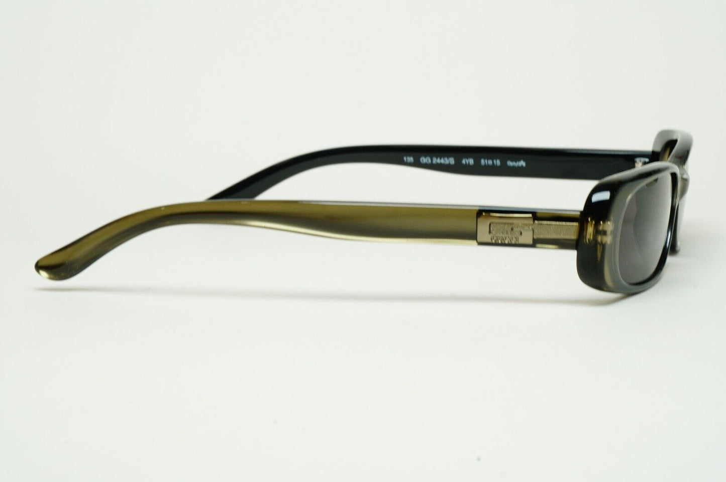 Gucci Sunglasses 1998 Vintage Green Black Rectangle Small GG 2443/S 4YB 050225