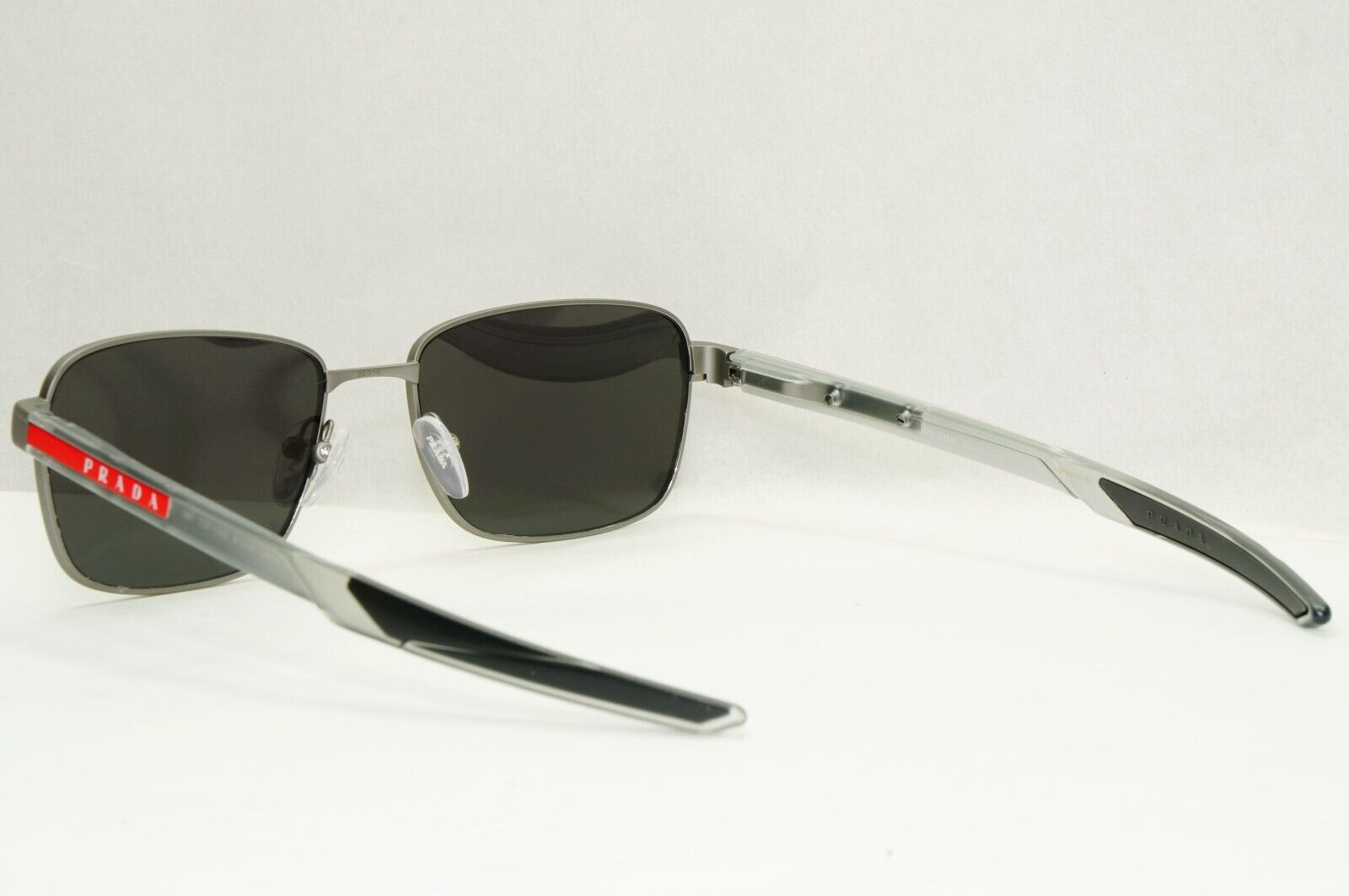 Prada Sunglasses Grey Black Red Stripe Mens PS54OV VPS 54O DG1-1O1 55mm
