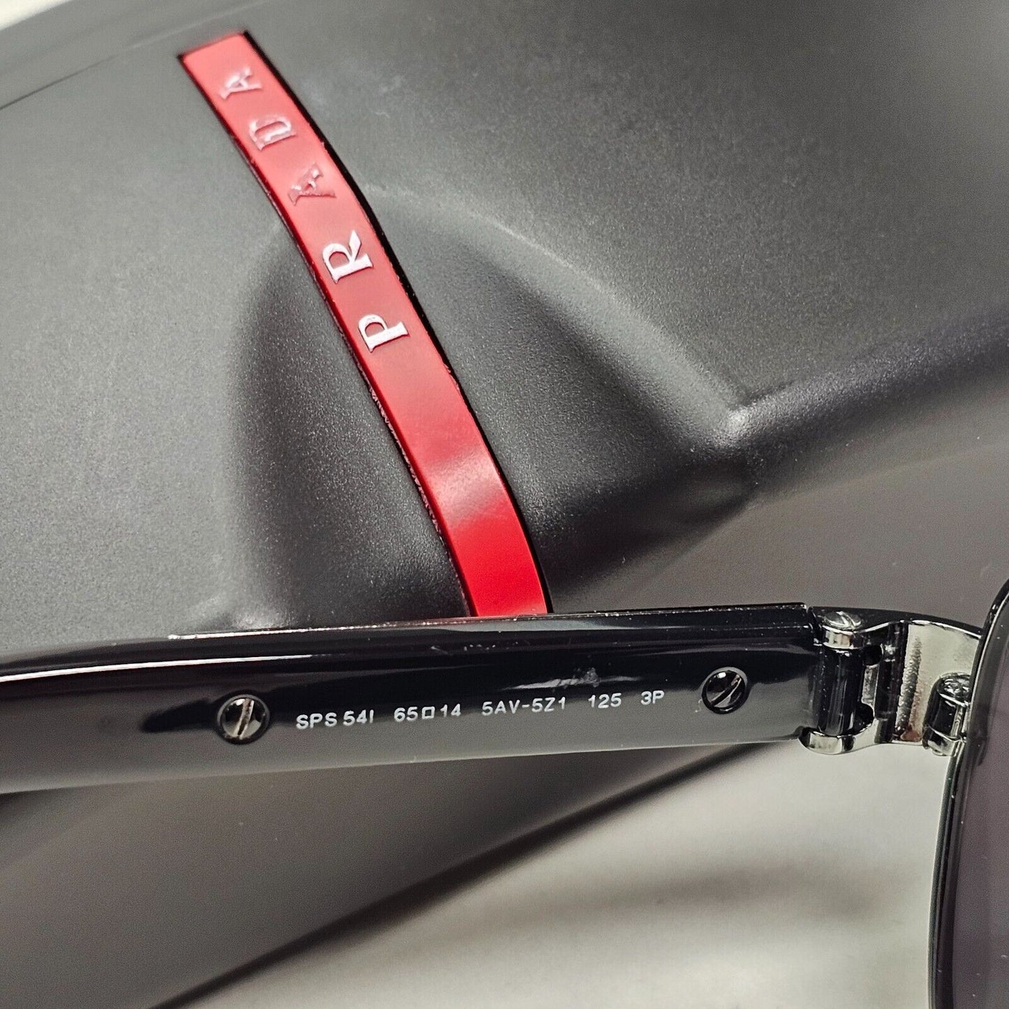 Prada Sunglasses Gunmetal Black Wrap Navigator PS54IS SPS 54I 5AV-5Z1 260724