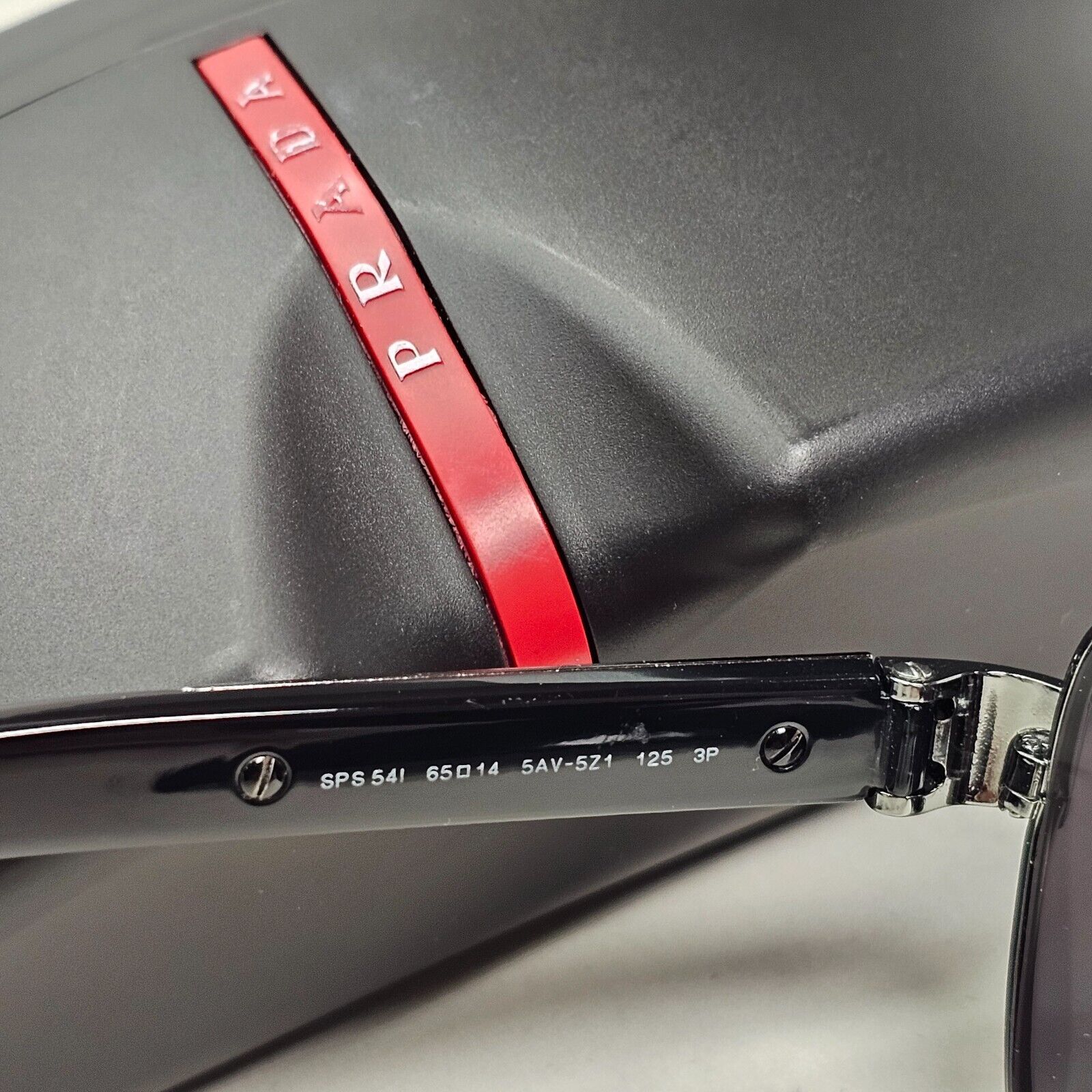 Prada Sunglasses Gunmetal Black Wrap Navigator PS54IS SPS 54I 5AV-5Z1 260724