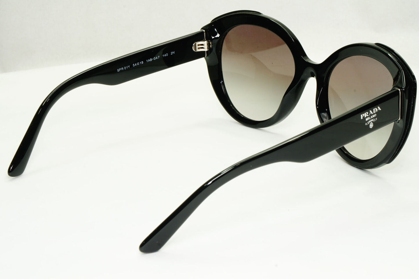 Prada Sunglasses Black Gradient Smoke Grey Milano PR01YS SPR 01Y 1AB-0A7