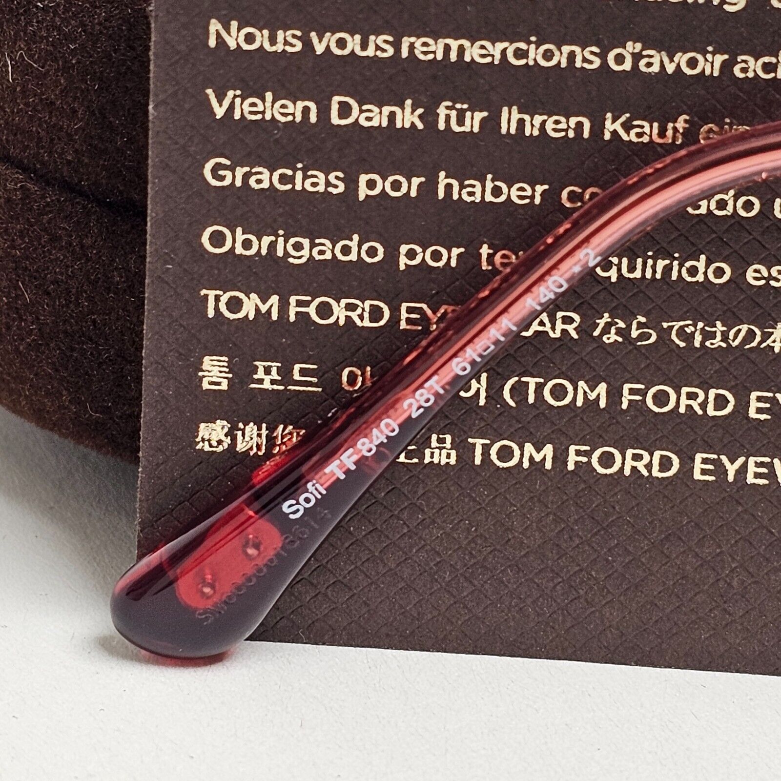 Tom Ford Sunglasses Sofi Gold Brown Gradient Square FT0840 TF 840 28T 61mm