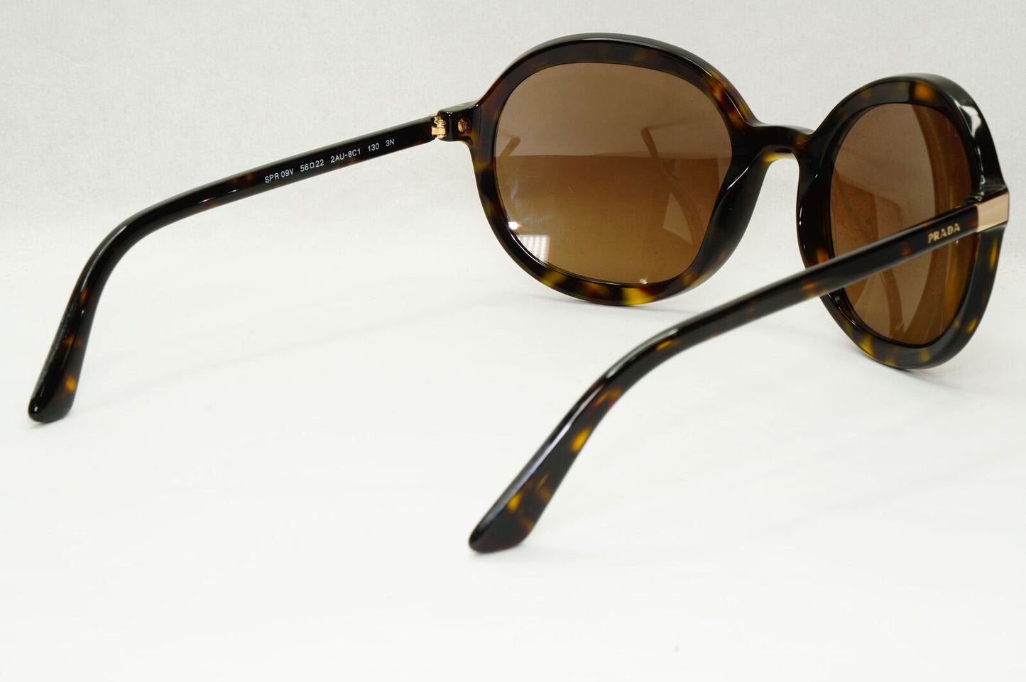 Prada Sunglasses Round Brown Havana Tortoiseshell PR09VS SPR 09V 2AU-8C1 56mm