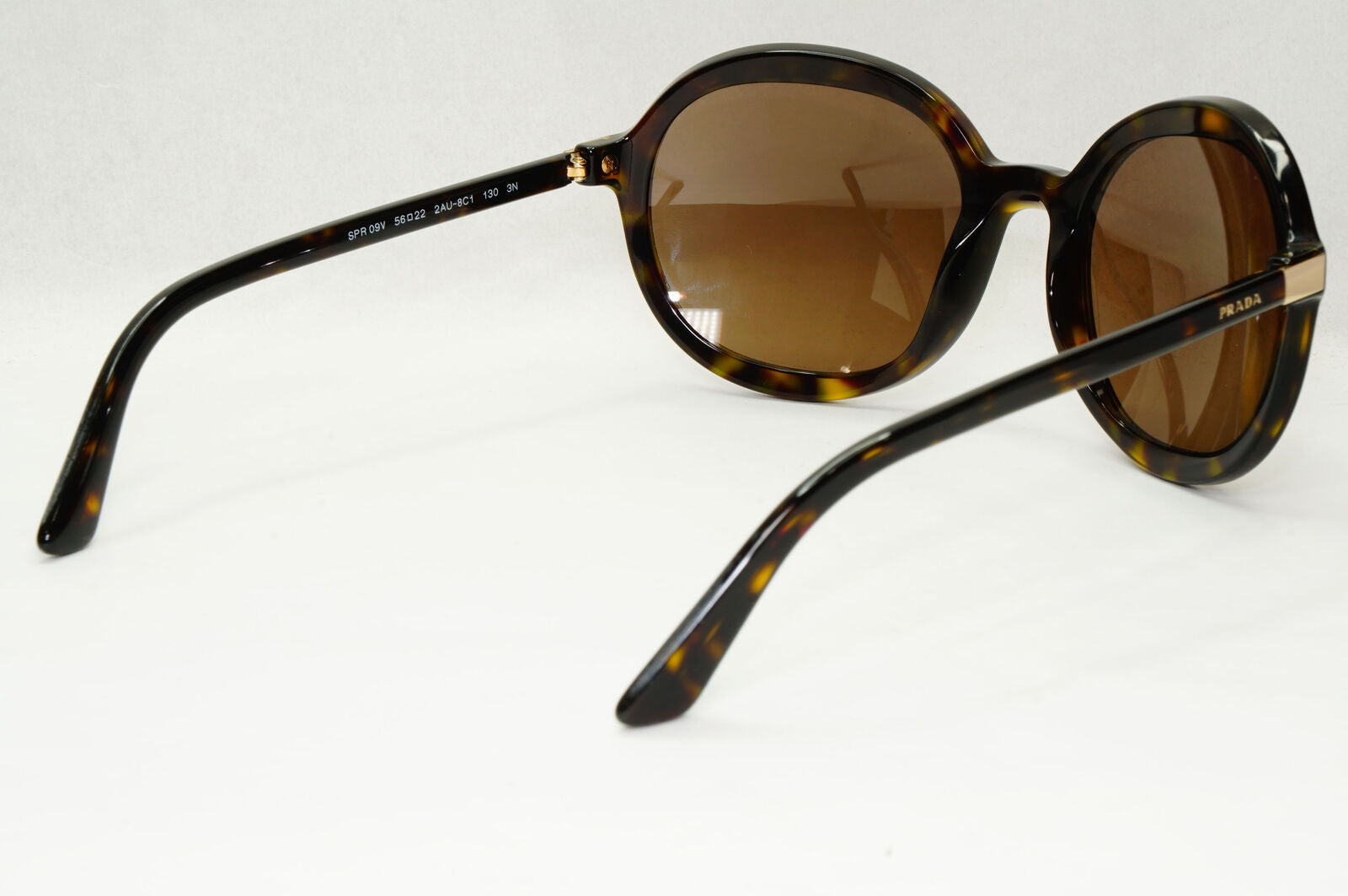 Prada Sunglasses Round Brown Havana Tortoiseshell PR09VS SPR 09V 2AU-8C1 56mm