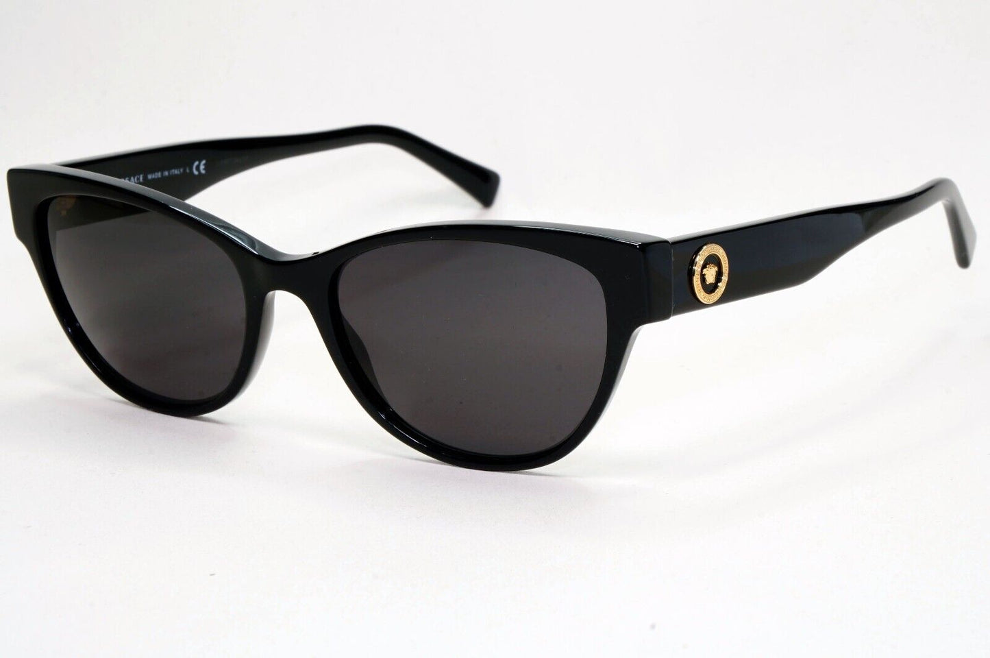 Versace Sunglasses Black Gold Medusa Cat Eye MOD VE 3287 GB1 53mm