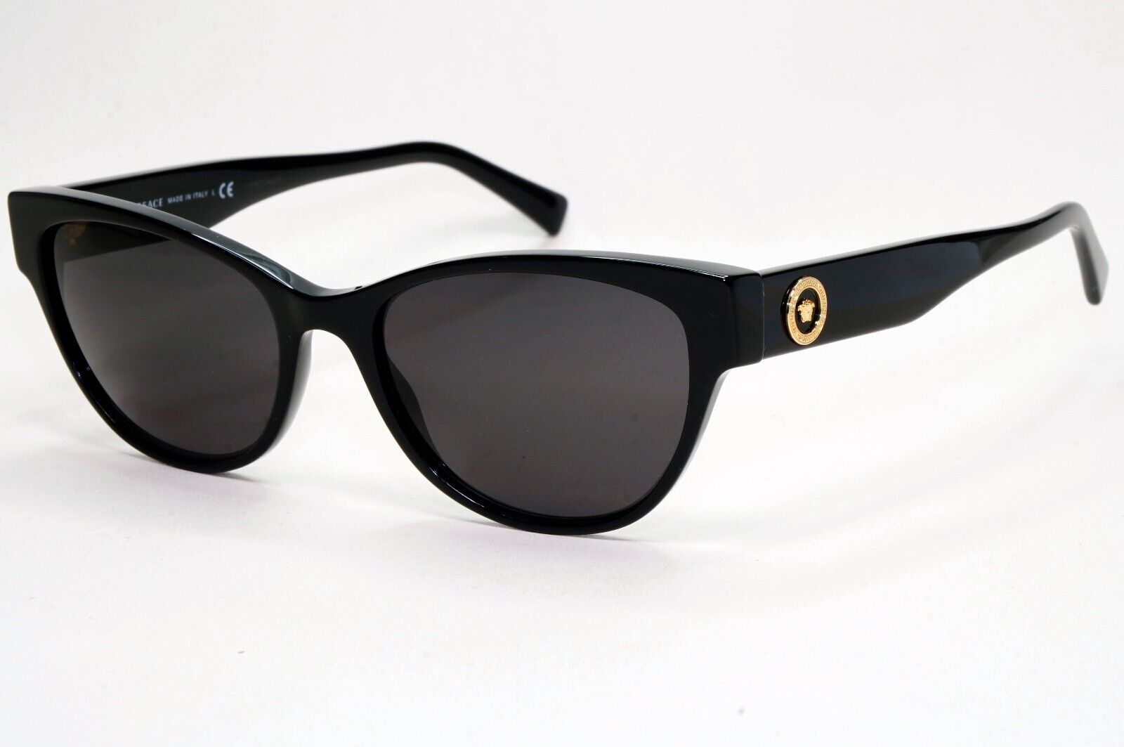 Versace Sunglasses Black Gold Medusa Cat Eye MOD VE 3287 GB1 53mm