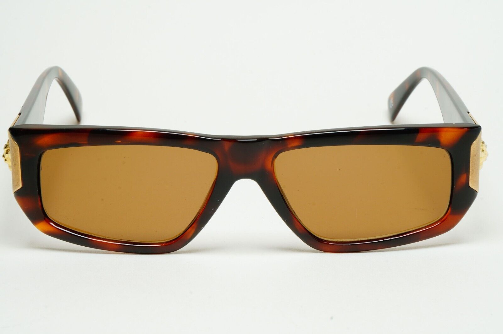 Versus Sunglasses 1996 by Gianni Versace Vintage Gold Lion Brown MOD E07 COL 649