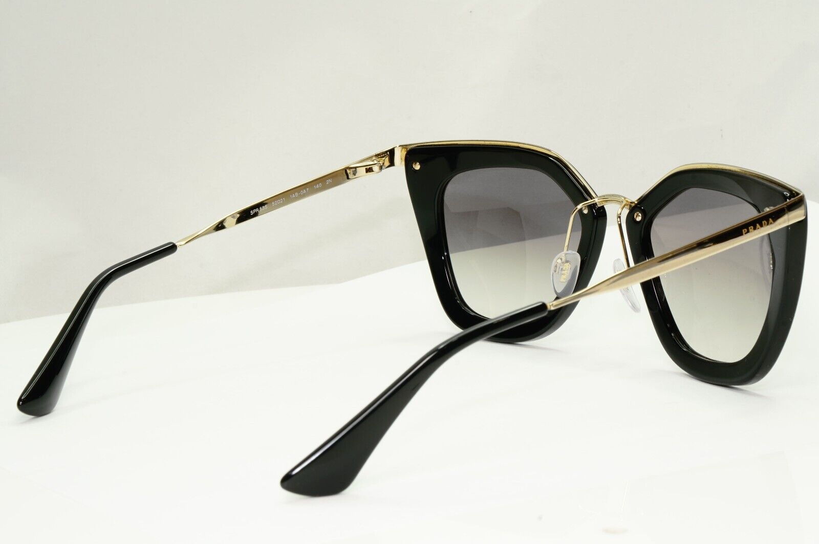 Prada Cinema Black Sunglasses Gold Square Gradient Grey PR53SS SPR 53S 1AB-0A7
