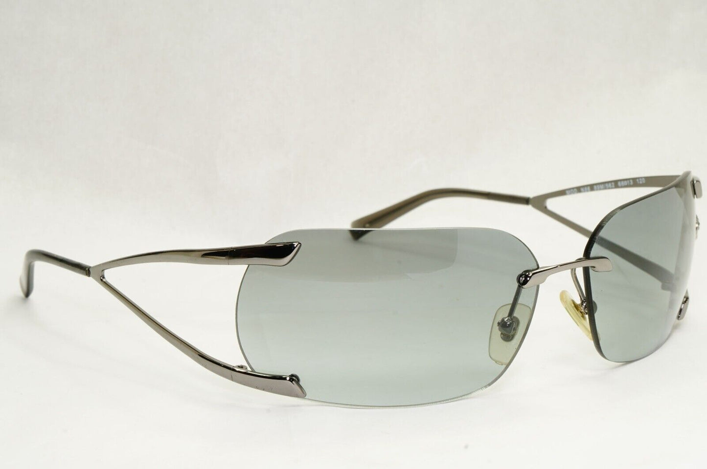 Versace Sunglasses 2004 Vintage Rimless Wrap Silver Grey MOD N86 89M/562 270324