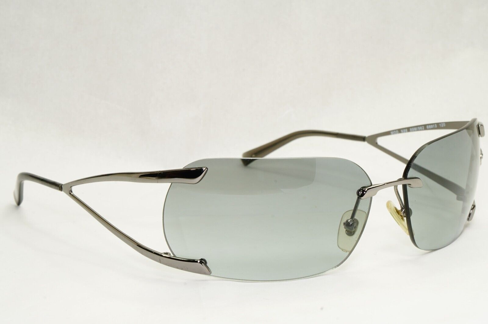 Versace Sunglasses 2004 Vintage Rimless Wrap Silver Grey MOD N86 89M/562 270324