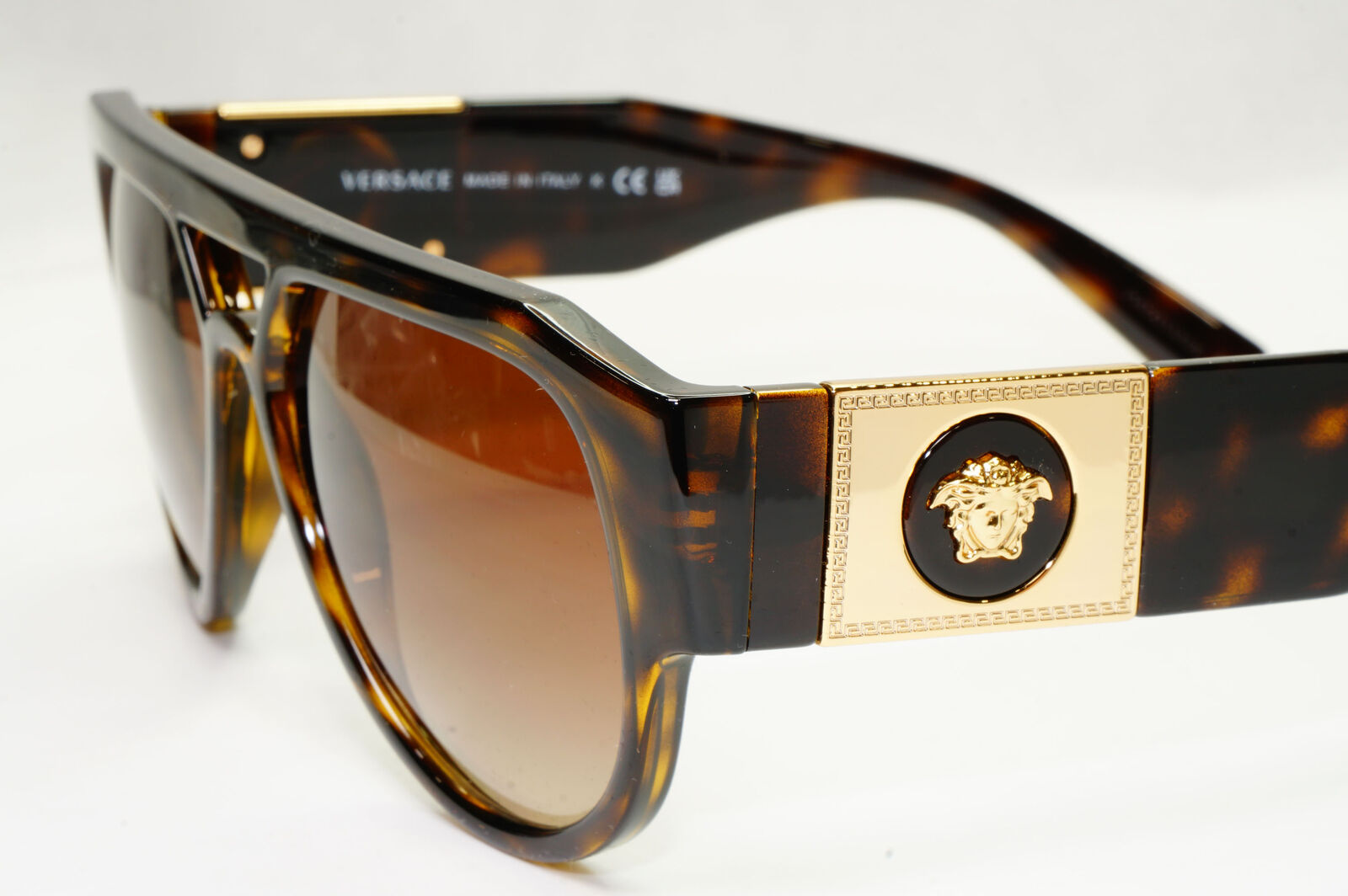 Versace Sunglasses Gold Medusa Brown Tortoiseshell Square MOD VE 4401 108/13