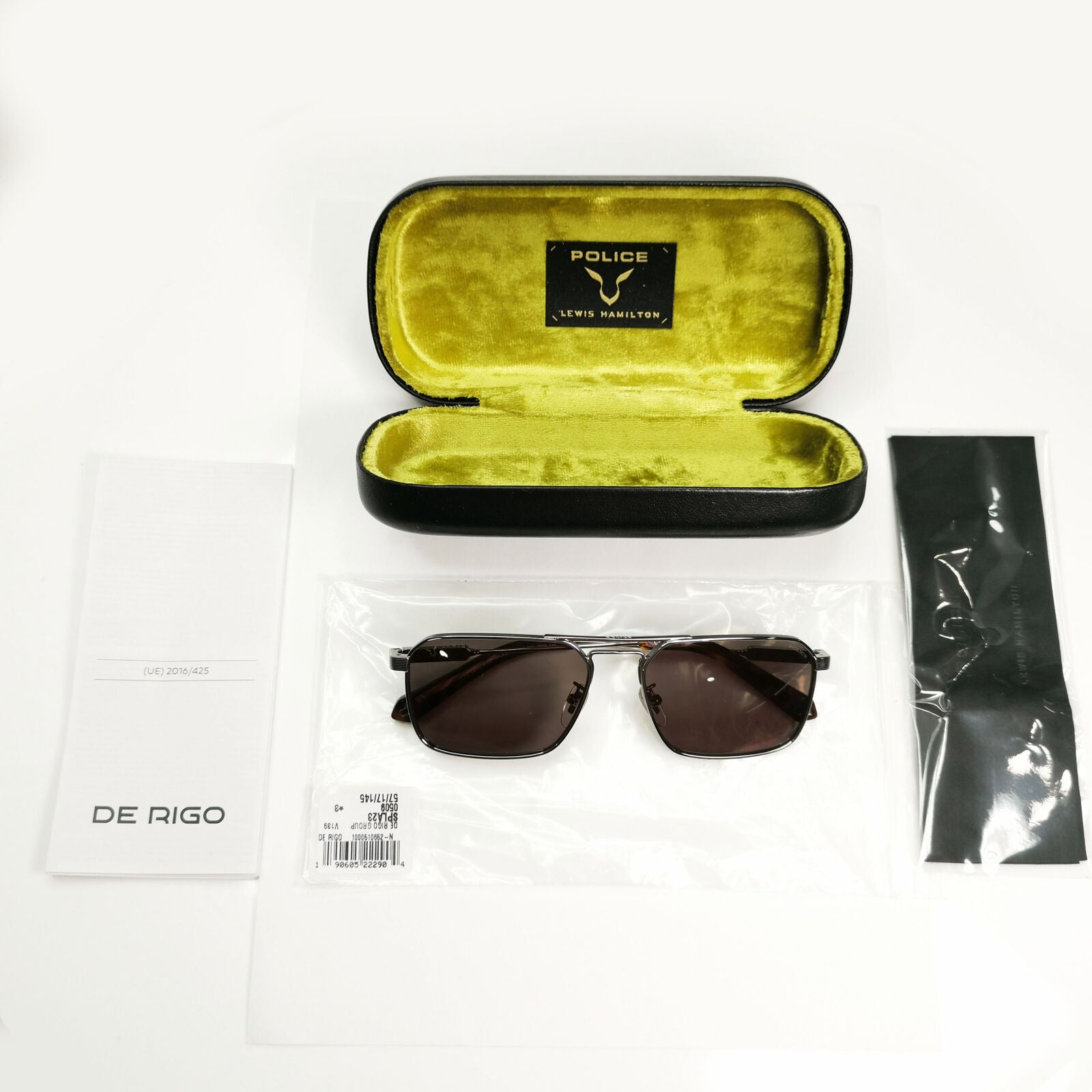 Police Lewis Hamilton F1 Sunglasses Ruthenium Gunmetal Brown SPL A23 COL 0509