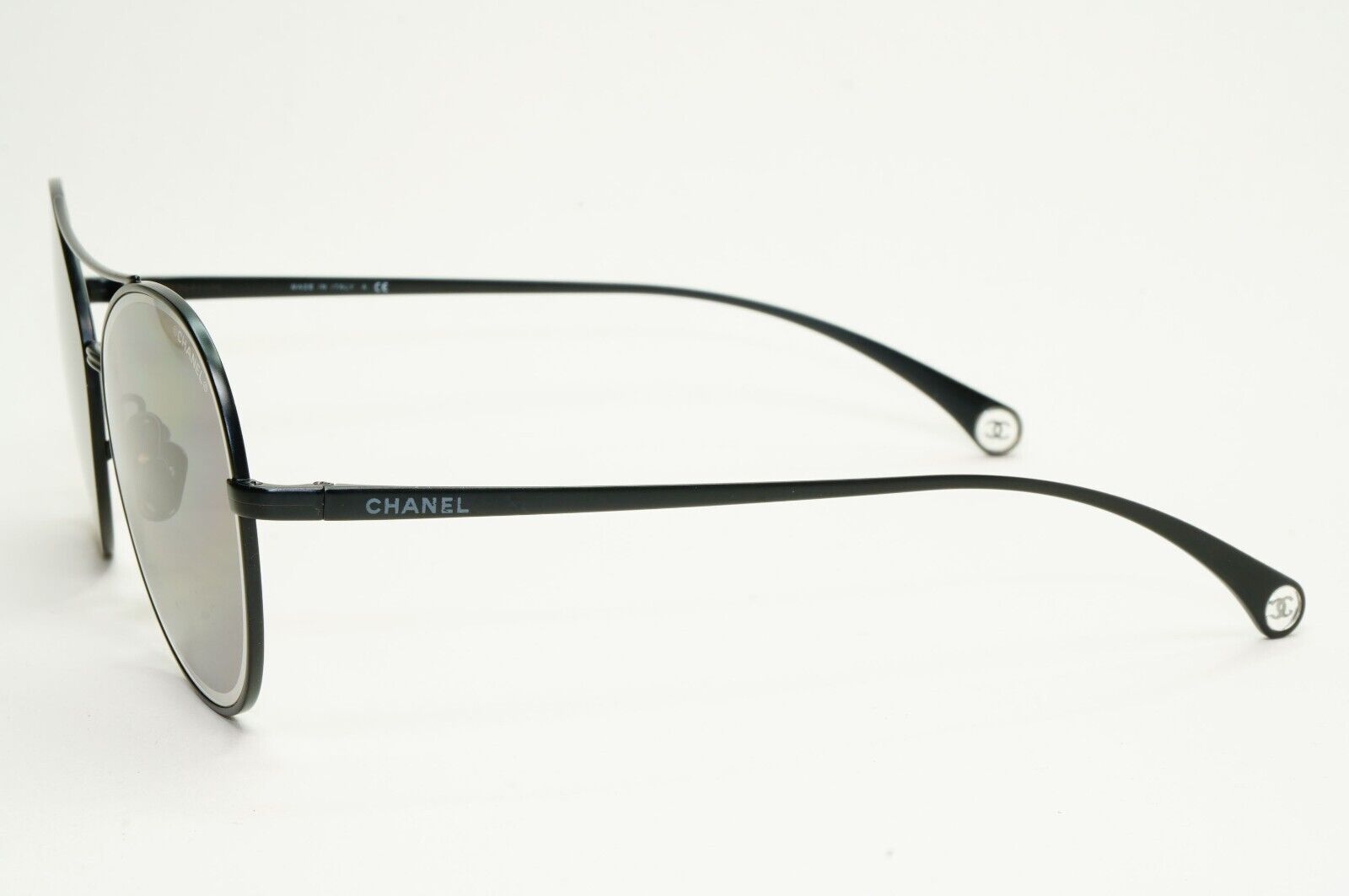 Chanel Sunglasses Black Matte Grey Pilot Metal Designer 4260 c.101/EG 59mm