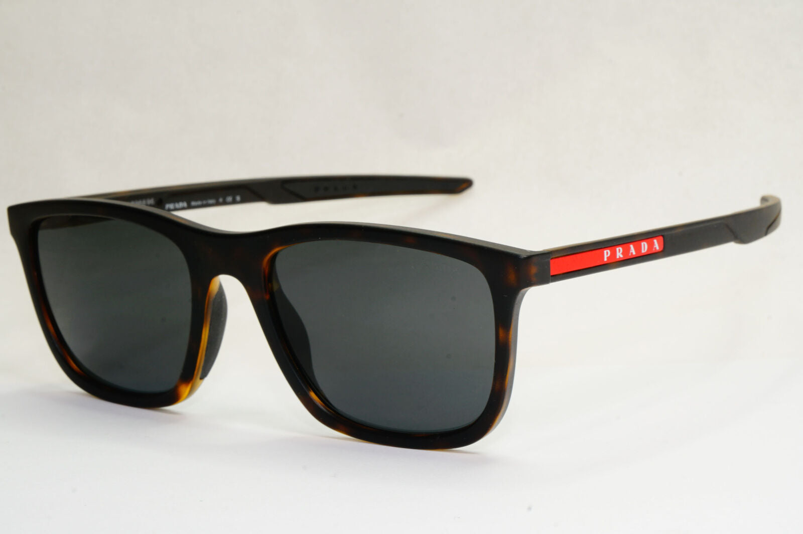 Prada Sunglasses Dark Brown Tortoiseshell Square Grey PS10WS SPS 10W 581-06F