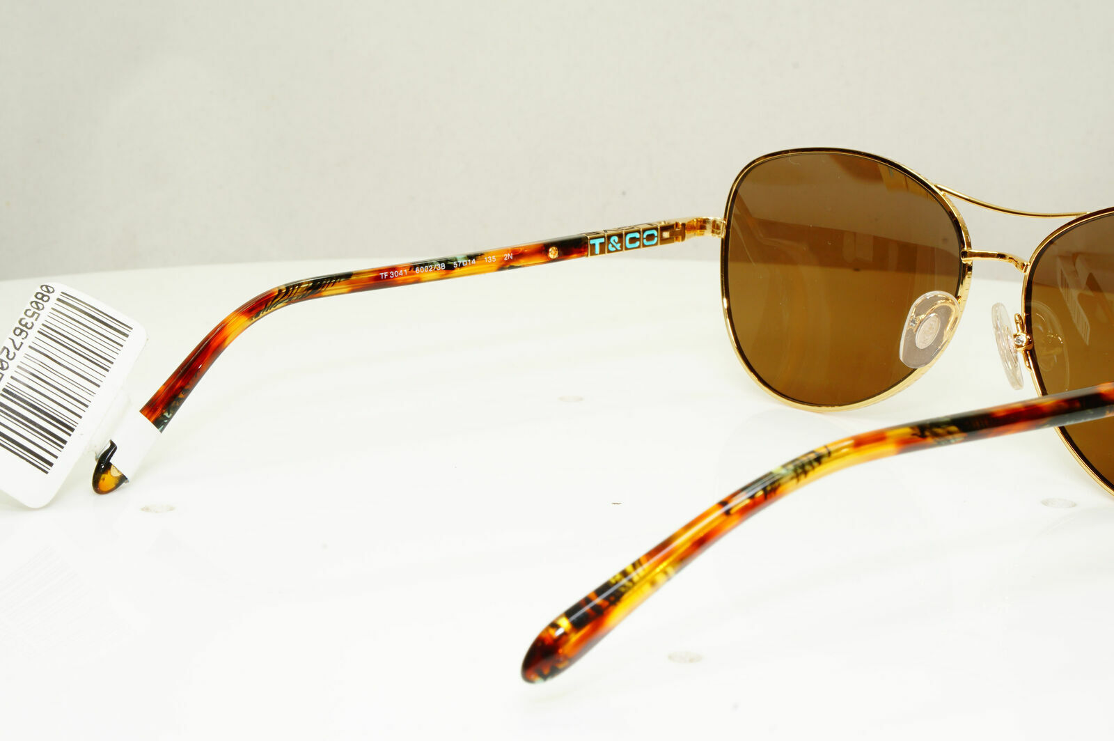 Tiffany & Co Gold Brown Sunglasses Metal Pilot Womens TF 3041 Love 3002/3B 30205