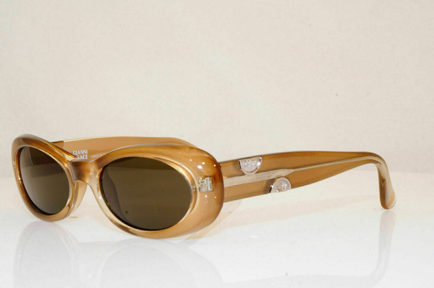Gianni Versace 1996 Vintage Medusa Split Coin Sunglasses Brown MOD 248 COL 327