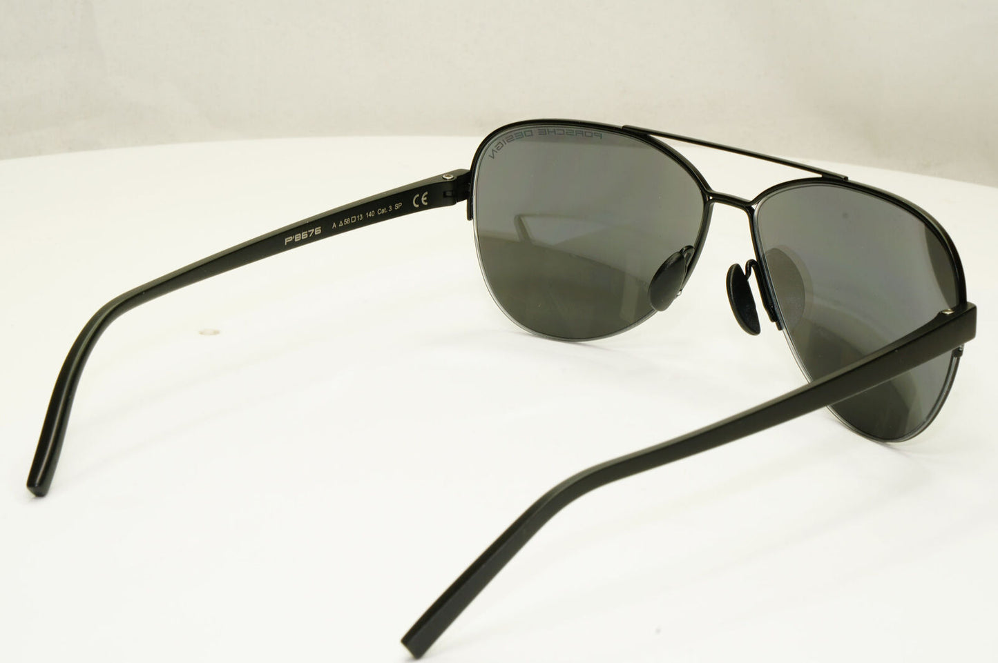 Porsche Design Silver Sunglasses Mirror Black Matte Fashion Pilot Mens P8676 A
