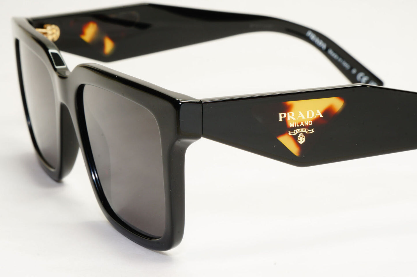 Prada Sunglasses Black Triangle Symbole Square PR10YV VPR 10Y 1AB-1O1 52mm