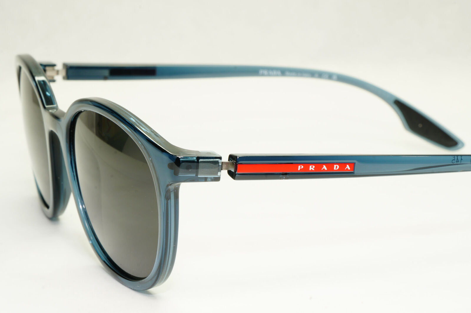 Prada Sunglasses Blue Avio Transparent Black Round PS03NV VPS 03N CZH-1O1 51mm