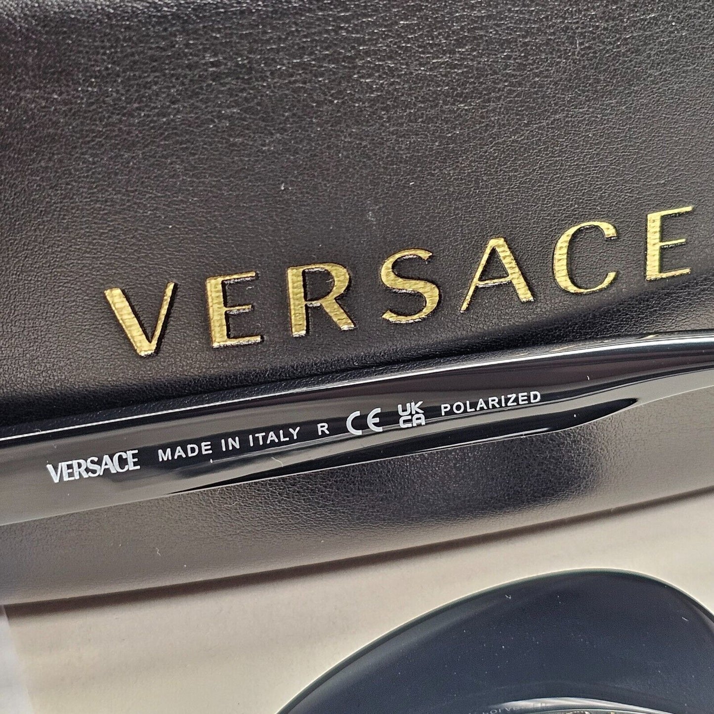 Versace Sunglasses Black Gold Medusa Glossy Square MOD VE 2199 1002/81 260724