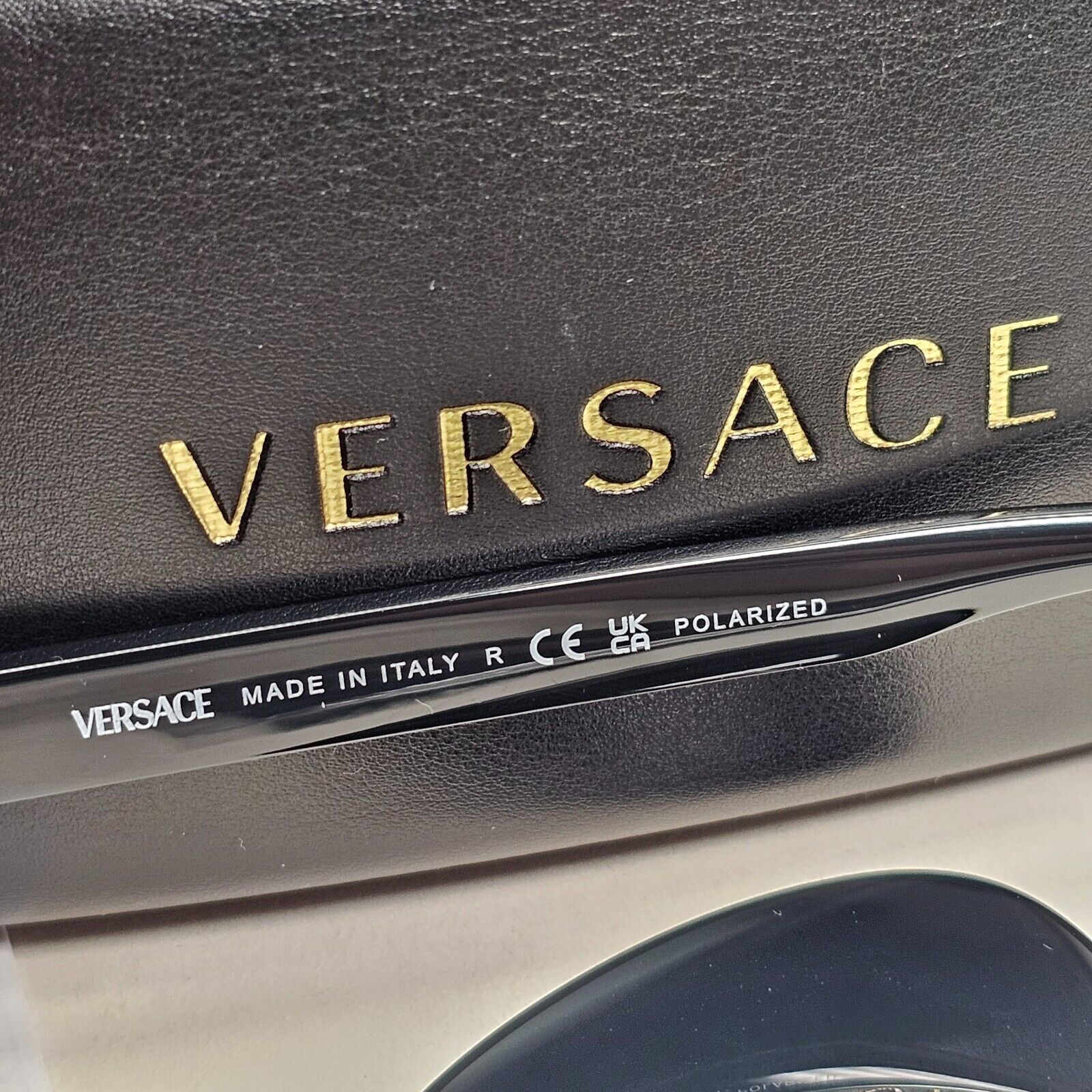 Versace Sunglasses Black Gold Medusa Glossy Square MOD VE 2199 1002/81 260724